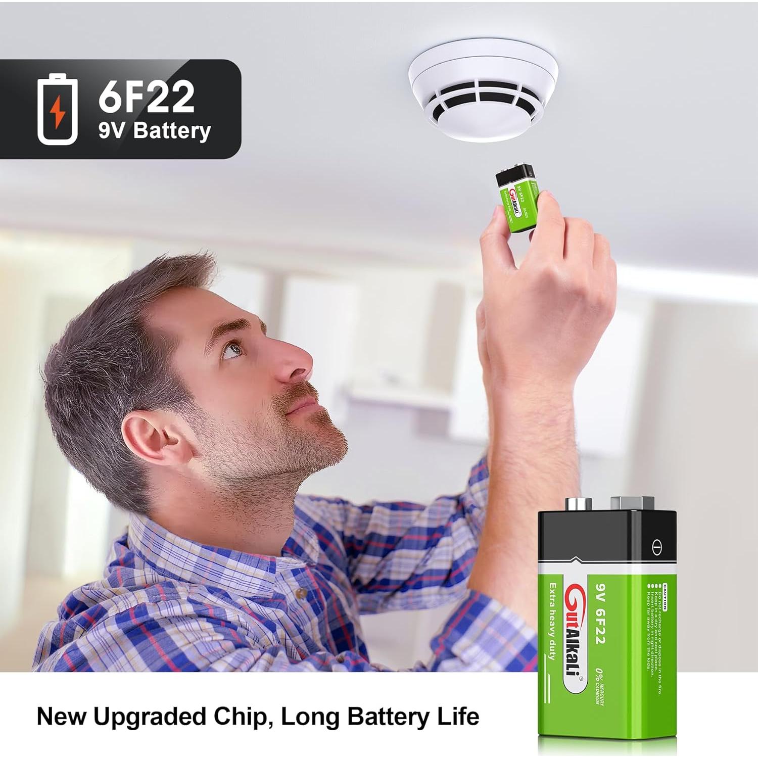 Baterías Alcalinas 9V GutAlkaLi - 6 Piezas Larga Duración