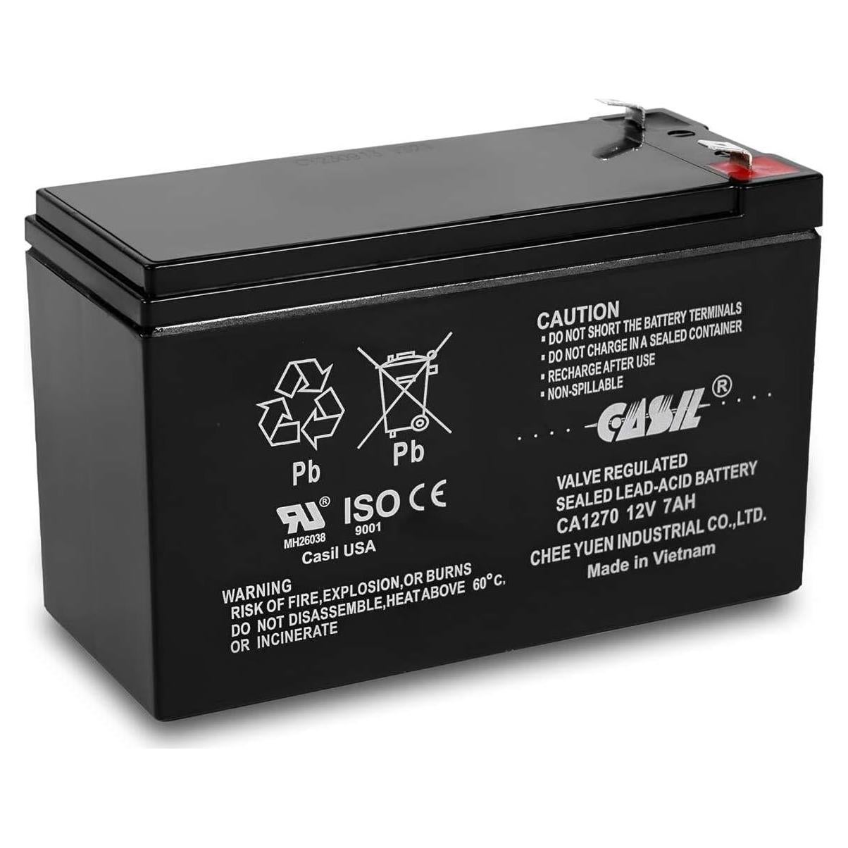 Batería Recargable Casil 12V 7AH SLA para Alarmas de Incendio