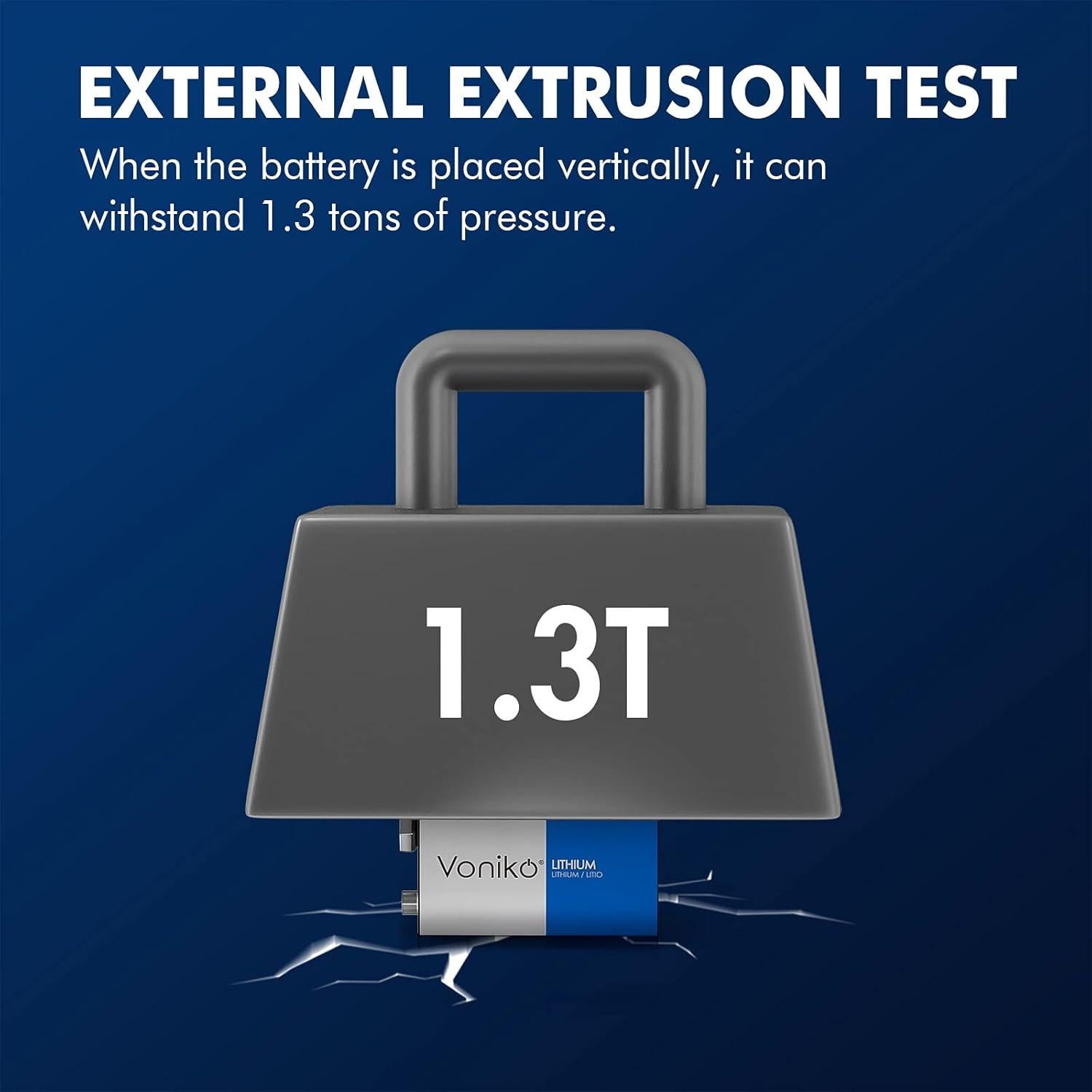 Batería de Litio Voniko 9V Paquete de 2, 10 Años de Vida Útil