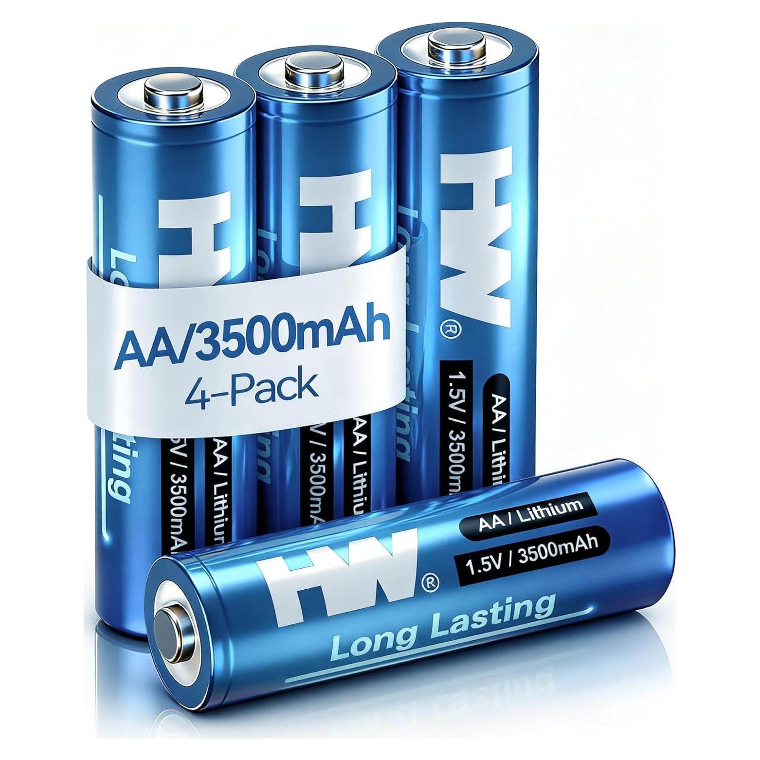 Baterías de Litio HW AA 3500mAh Paquete de 4 No Recargables