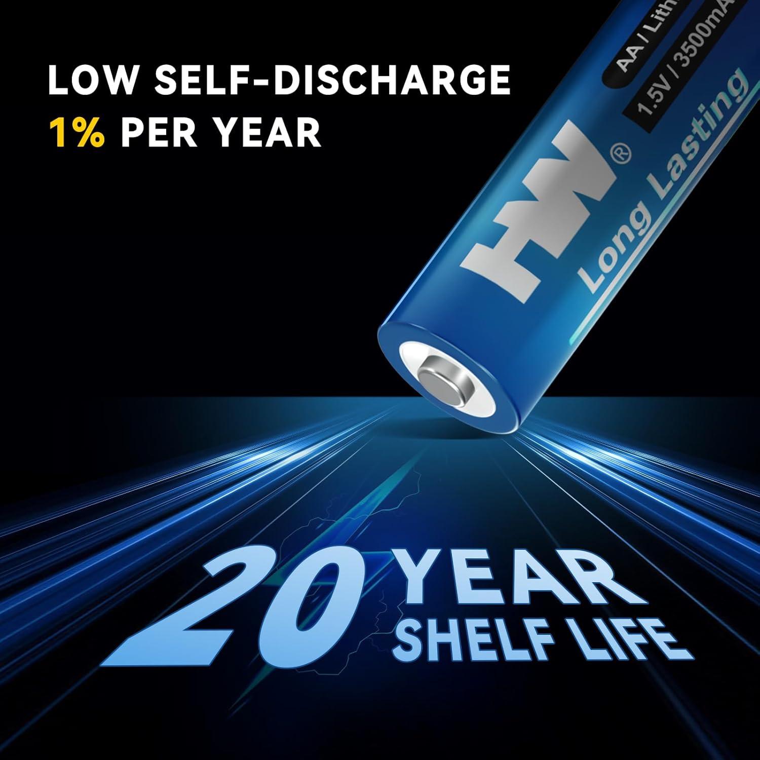 Baterías de Litio HW AA 3500mAh Paquete de 4 No Recargables