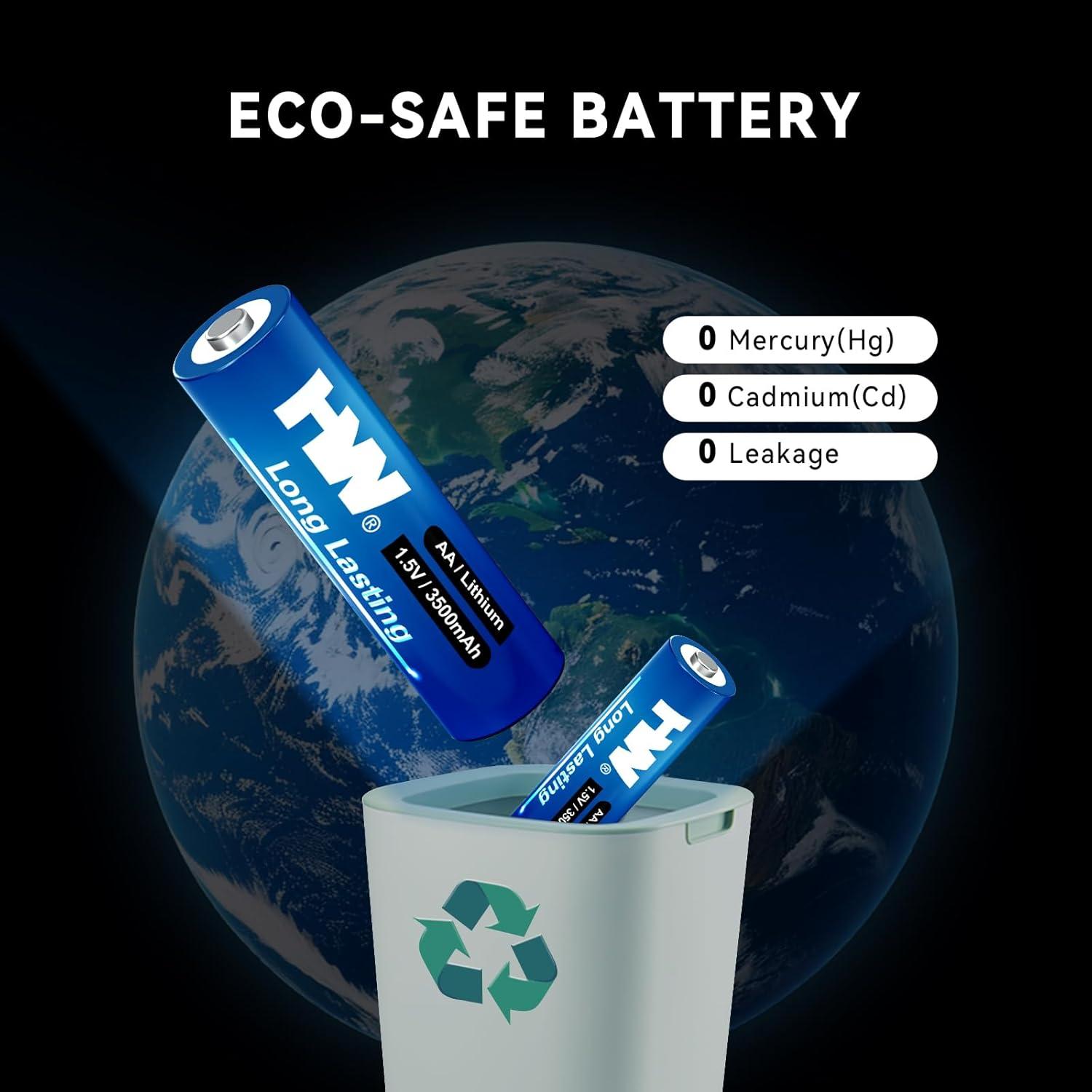 Baterías de Litio HW AA 3500mAh Paquete de 4 No Recargables