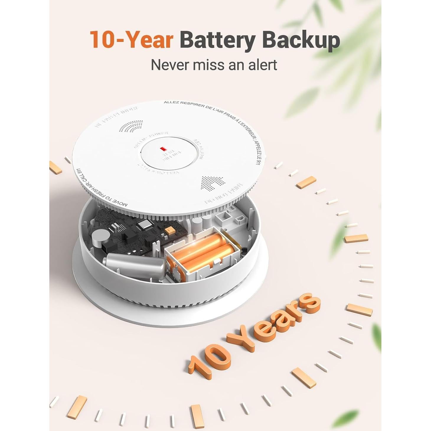 Detector de Humo Jemay GS886-H04, Batería 10 Años, 340g