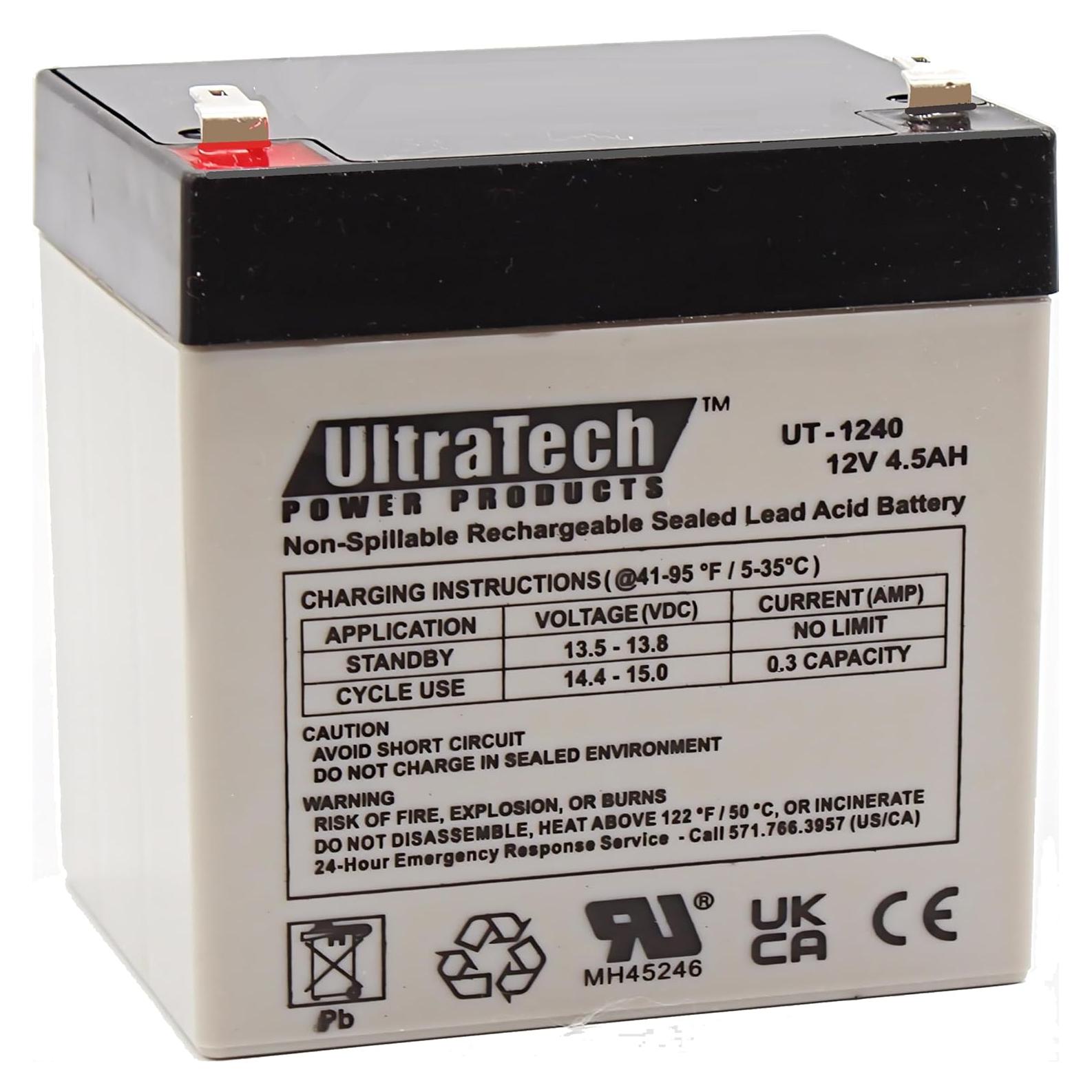 Batería de Alarma Sellada UltraTech UT-1240 12V 4.5Ah