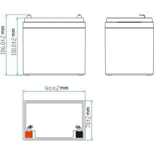 Batería de Alarma Sellada UltraTech UT-1240 12V 4.5Ah