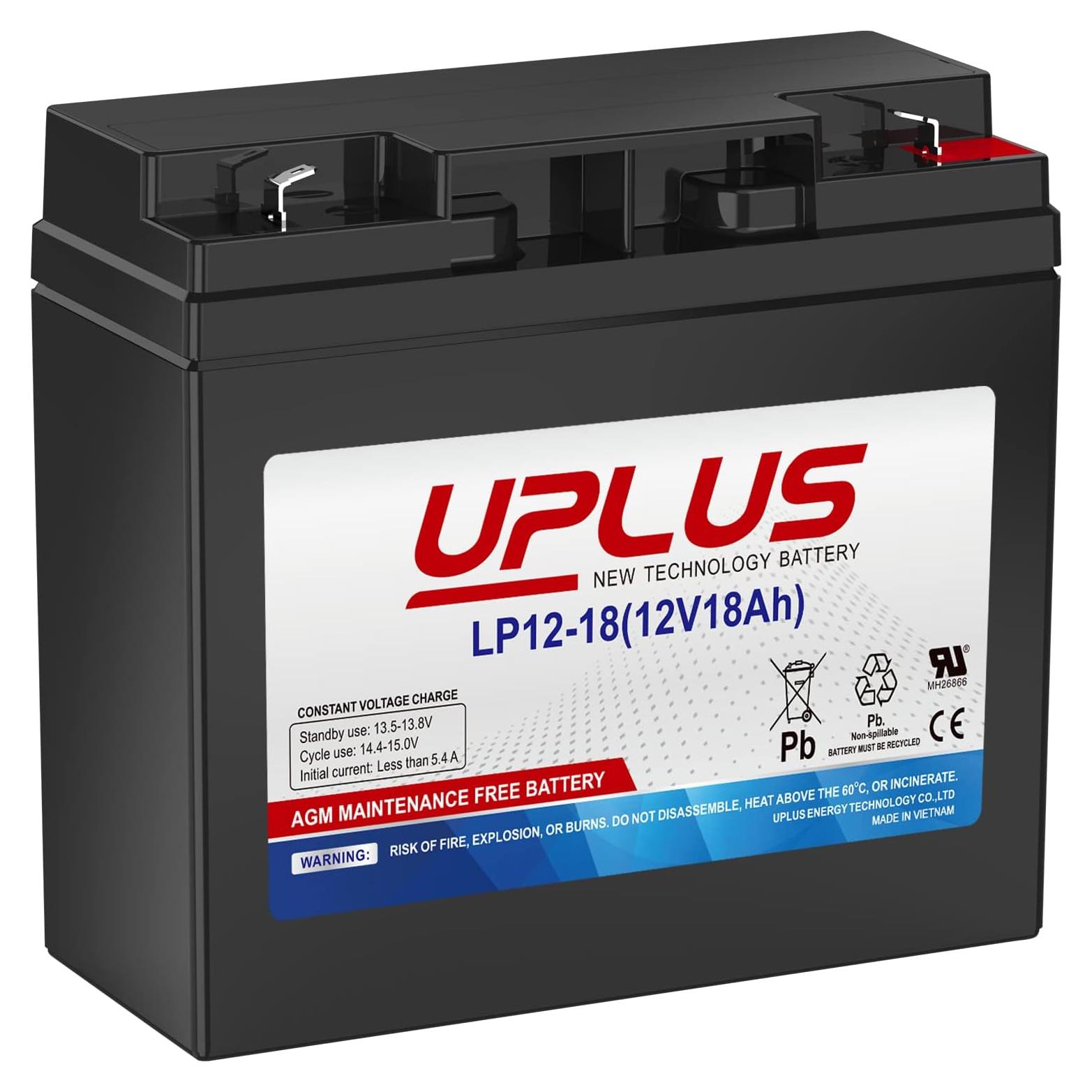 Batería Recargable UPLUS 12V 18Ah SLA para Alarmas y Generadores