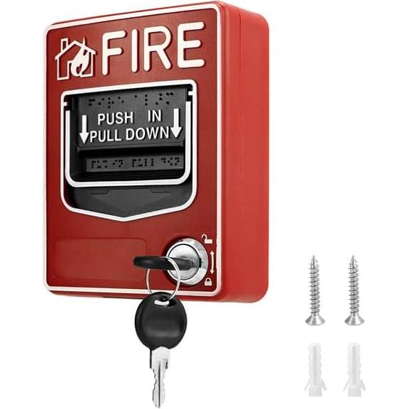 Estación de Alarma de Incendio QWORK QS30092 con Botón de Pánico