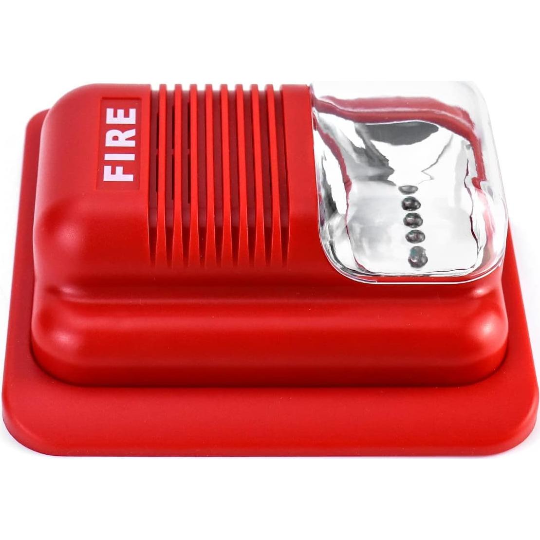 Alarma de Incendio QWORK 12/24V CC con Luz Estroboscópica