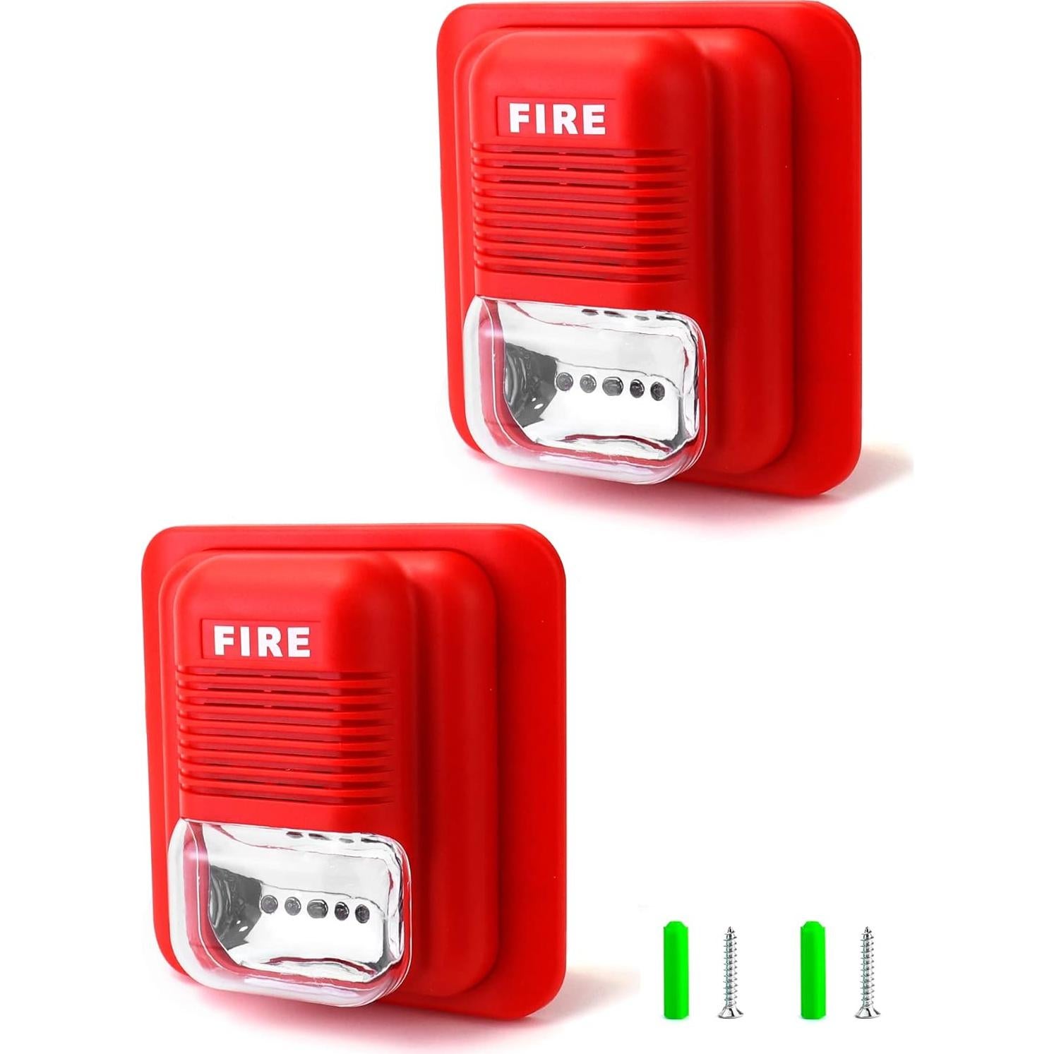 Alarma de Incendio QWORK 12/24V CC con Luz Estroboscópica