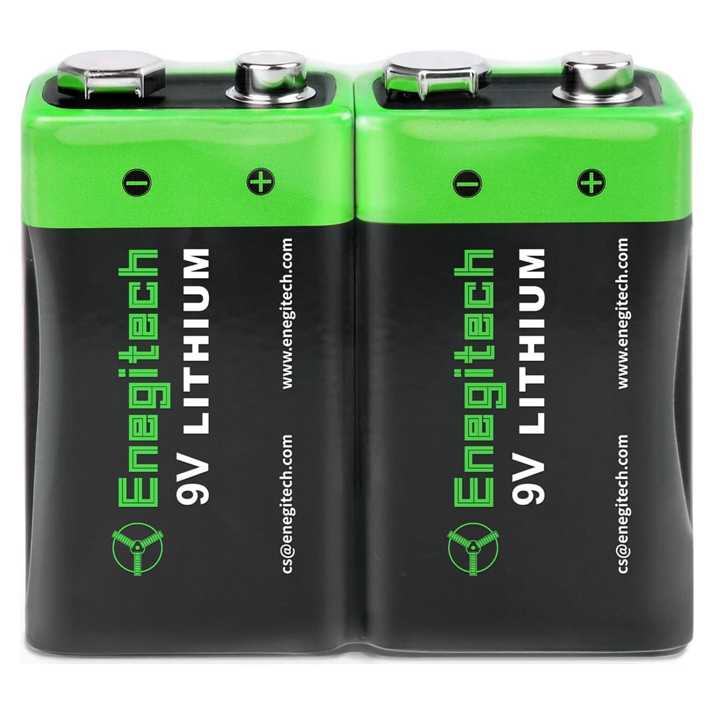 Batería de Litio Enegitech 9V 1200mAh No Recargable - Paquete de 2