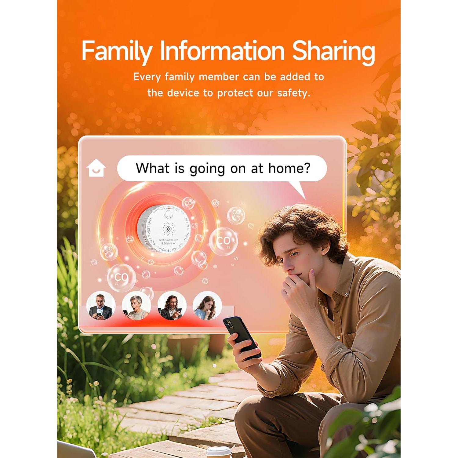Detector de Monóxido de Carbono HEIMAN C1-W WiFi con Alarma