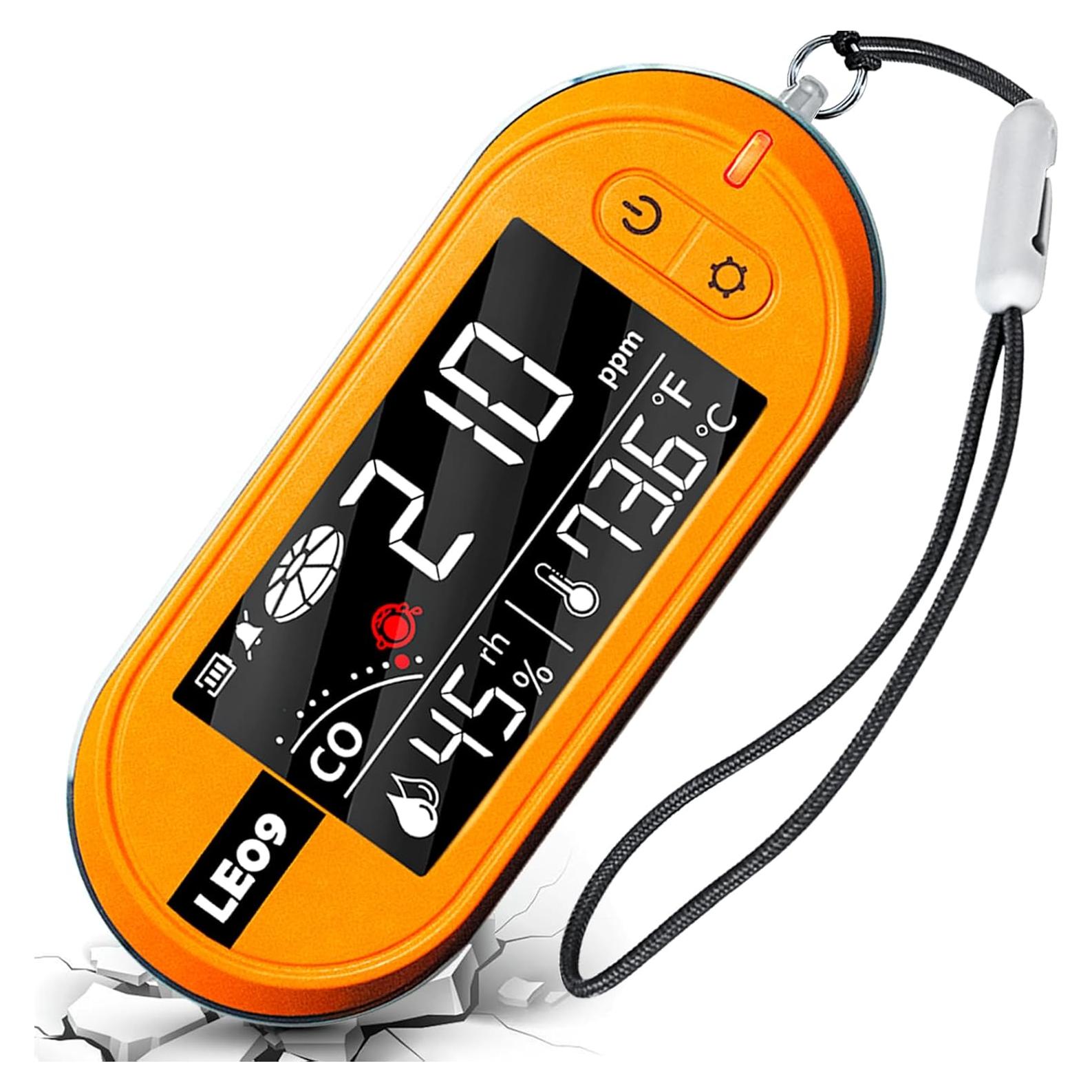 Detector de Monóxido de Carbono Portátil LSENLTY 3 en 1 Temp Humedad