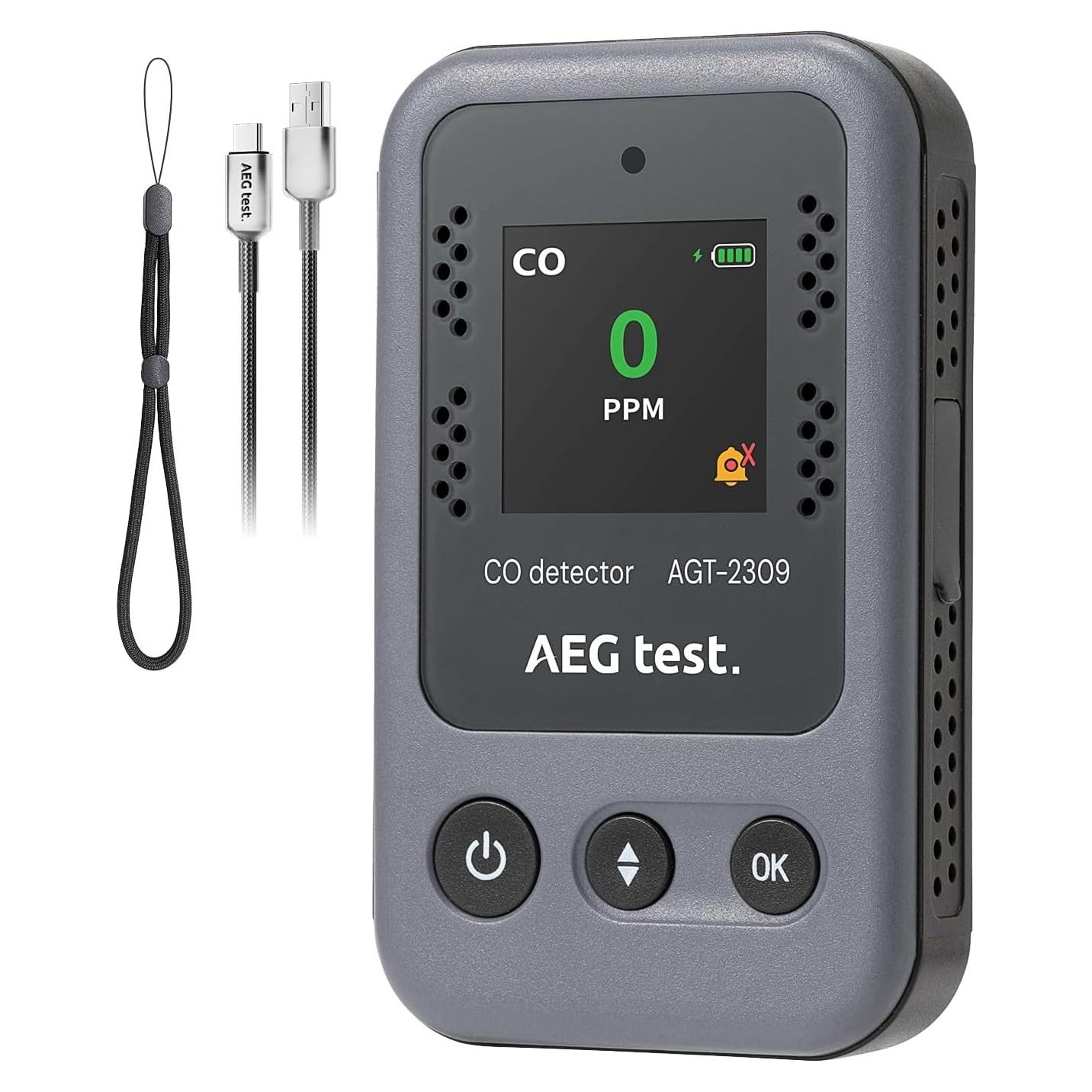 Detector de Monóxido de Carbono AGT-2309 Portátil Gris