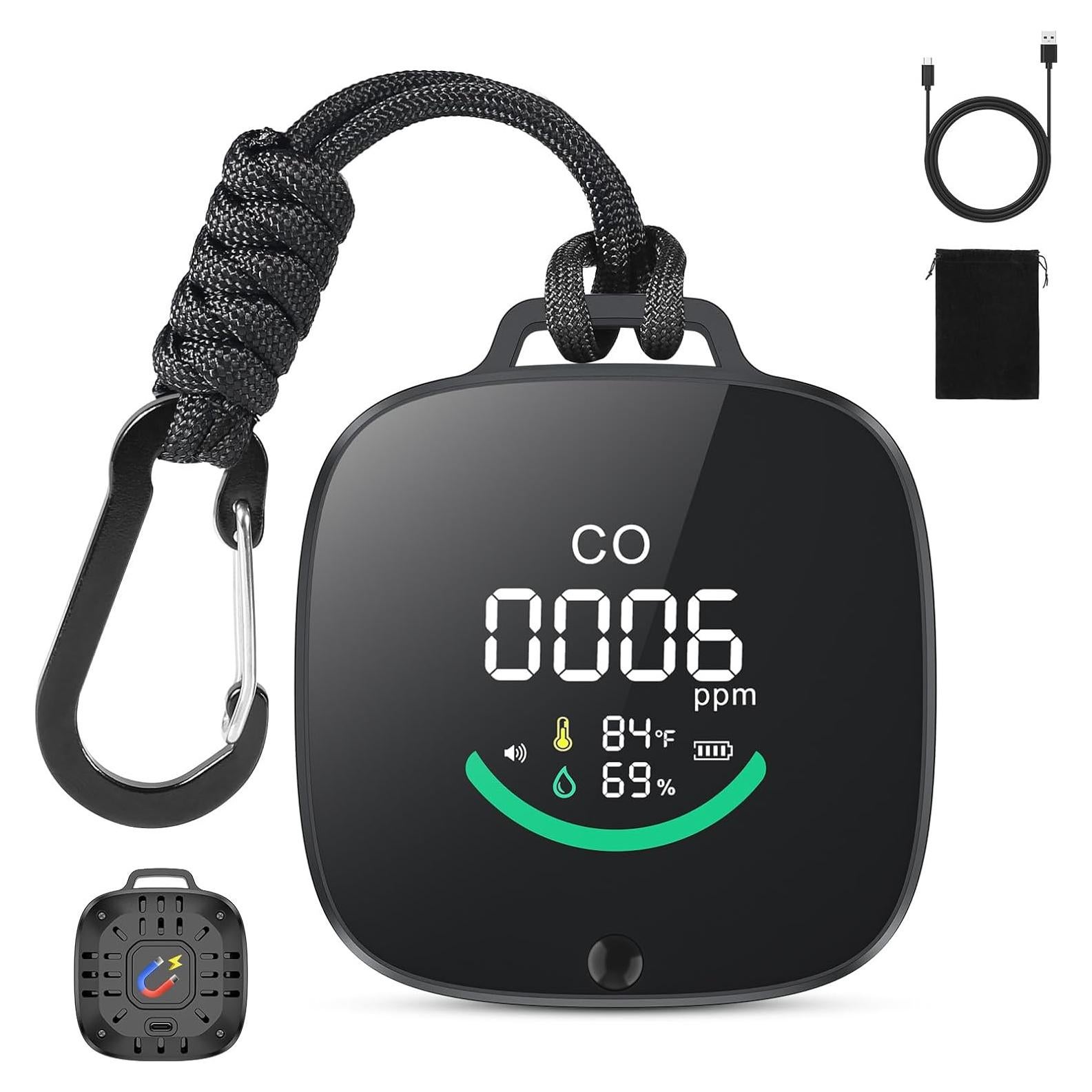 Detector de Monóxido de Carbono Portátil Veevvio HB-04 3 en 1