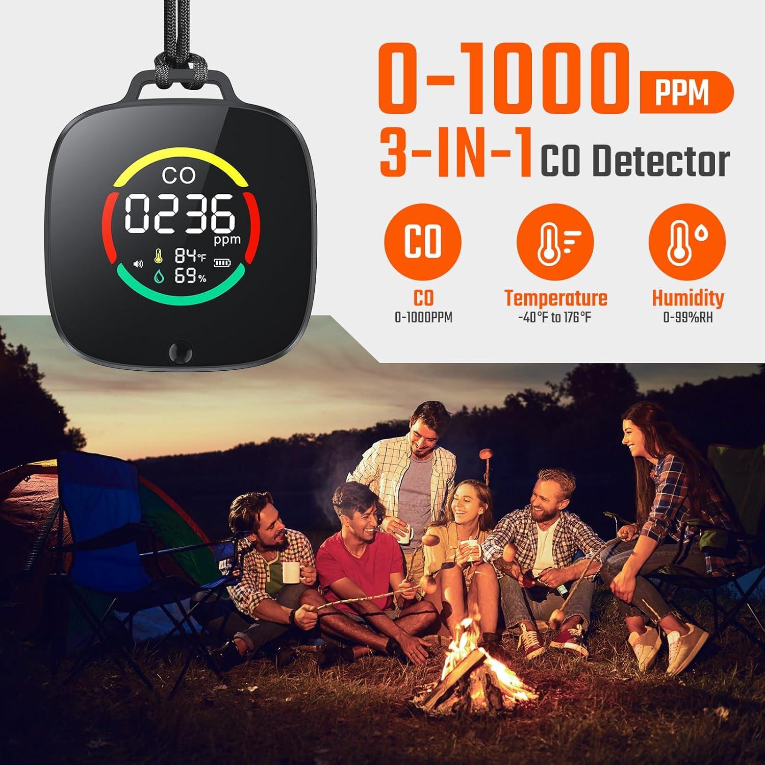 Detector de Monóxido de Carbono Portátil Veevvio HB-04 3 en 1