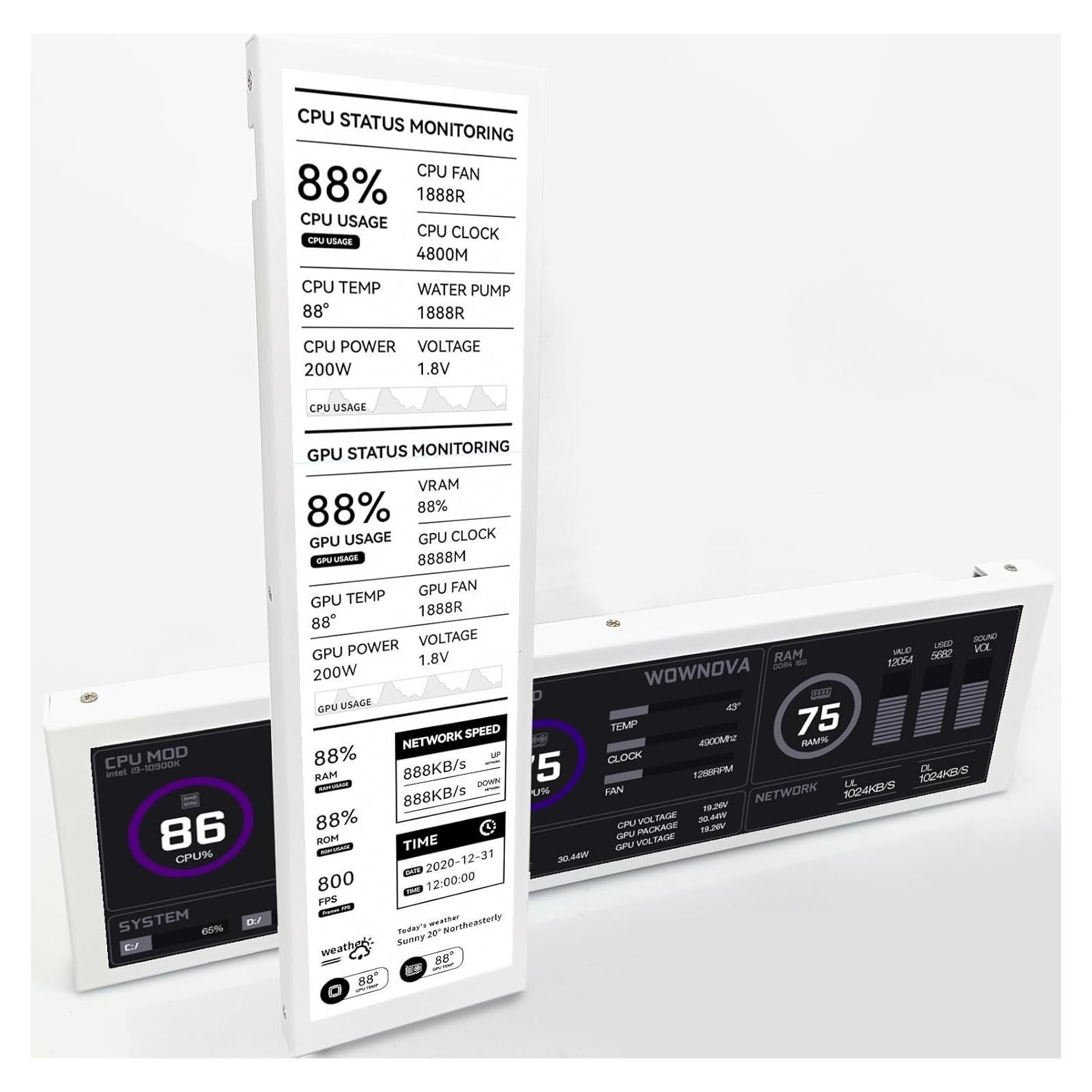 Monitor de Temperatura WOWNOVA 8.8" USB-C Pantalla Secundaria