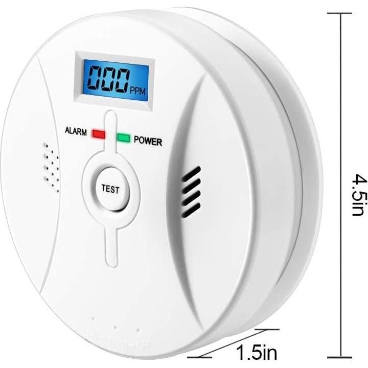 Alarma de Monóxido de Carbono SOIRRDBF 85 dB con Pantalla LCD