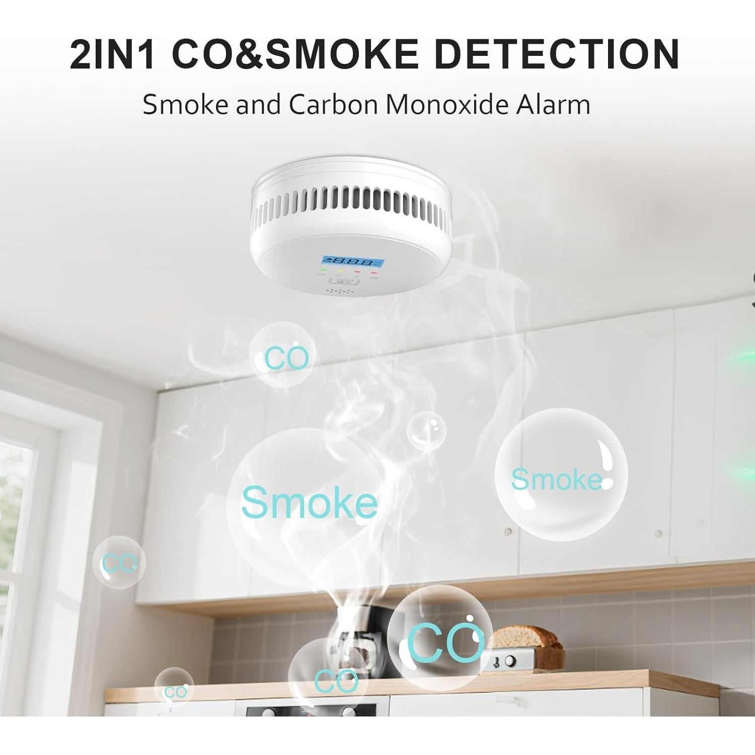 Detector de Humo y Monóxido de Carbono PynDur GYL-GC107