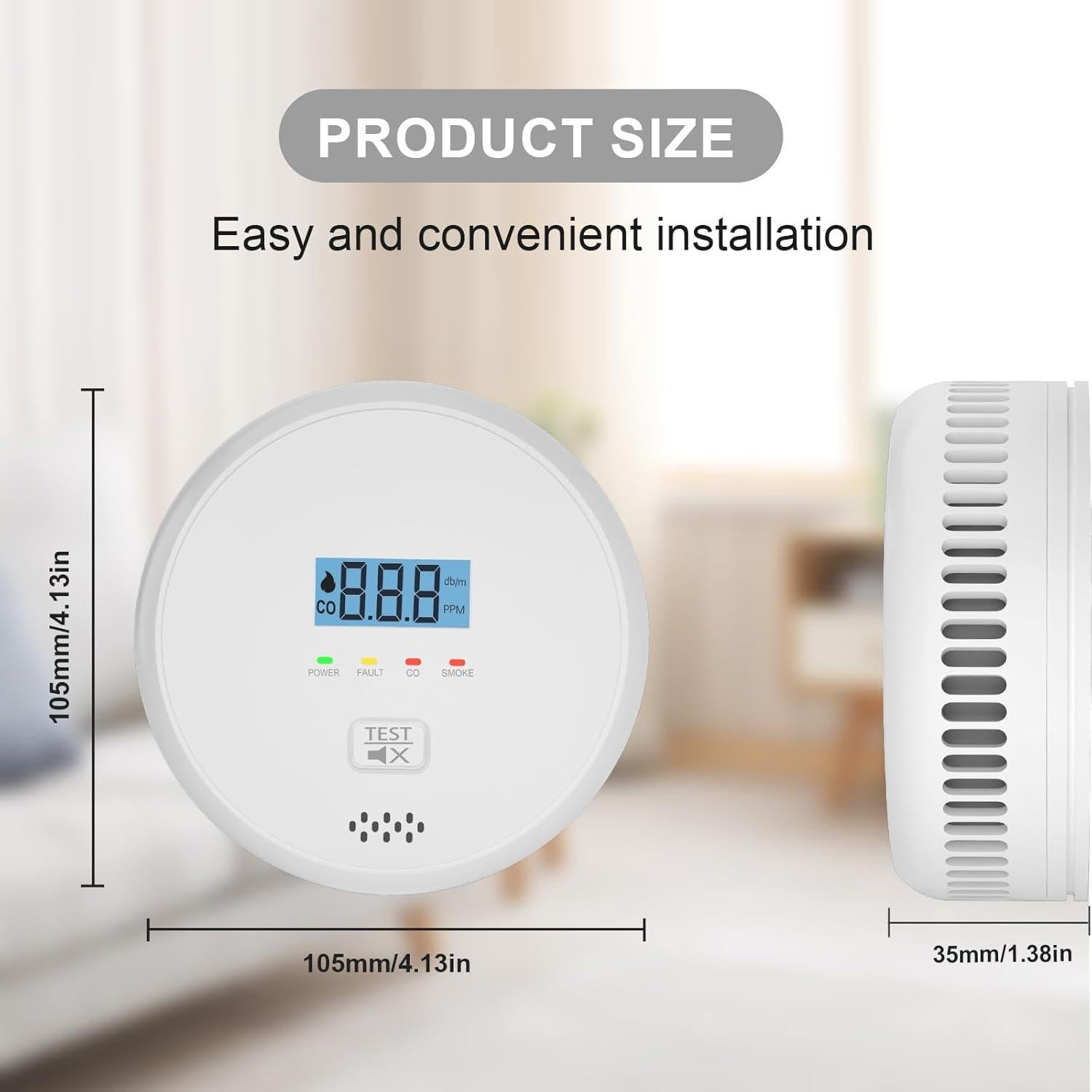Detector de Humo y Monóxido de Carbono PynDur GYL-GC107