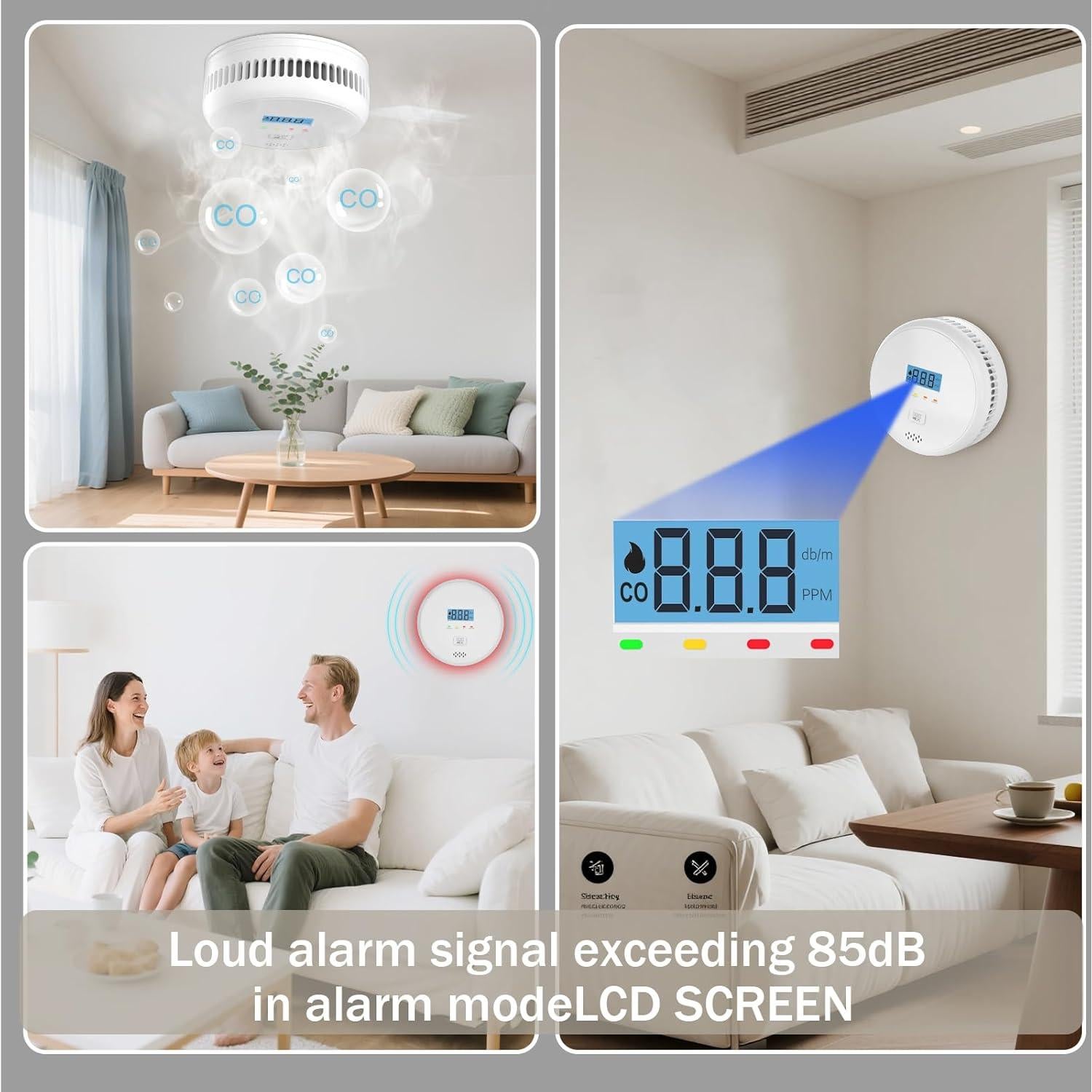 Detector de Humo y Monóxido de Carbono PynDur GYL-GC107