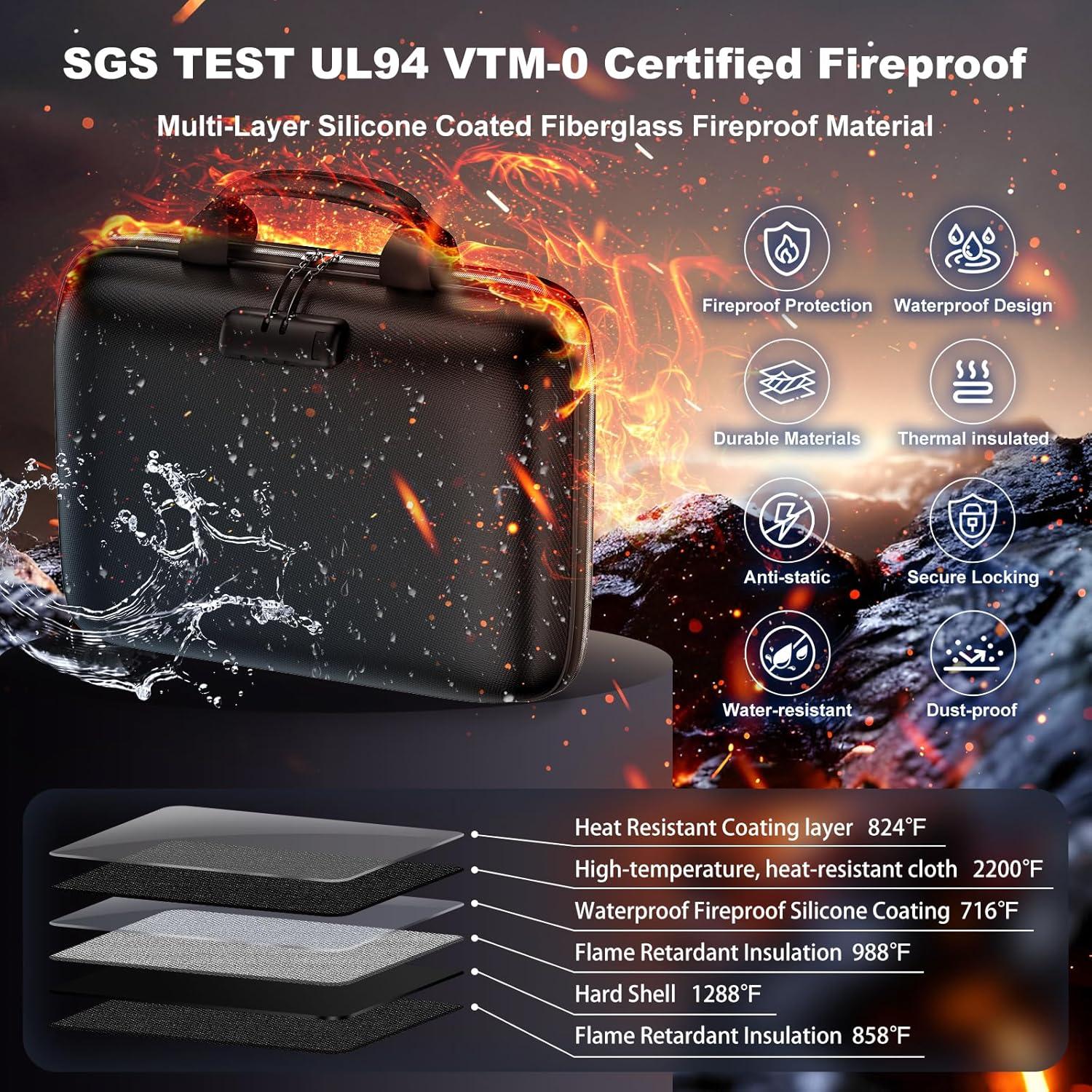 Caja de Documentos a Prueba de Fuego HIBWN 40.6x31.8cm