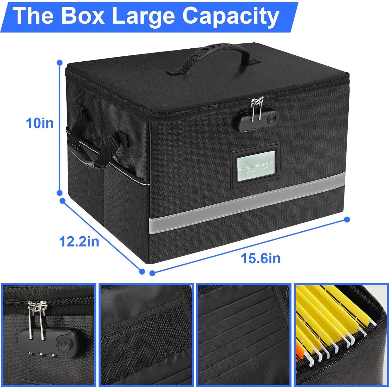 Caja de Archivos a Prueba de Fuego EXLIFBAG con Cerradura 39x30x26cm