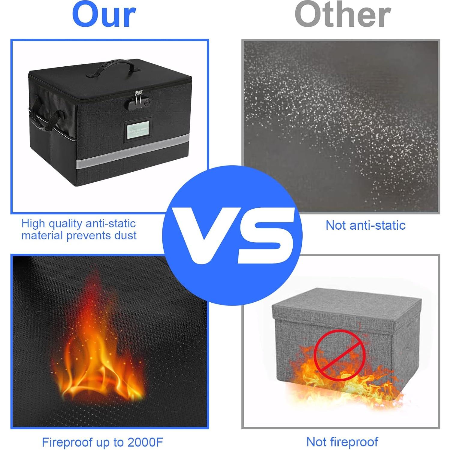 Caja de Archivos a Prueba de Fuego EXLIFBAG con Cerradura 39x30x26cm