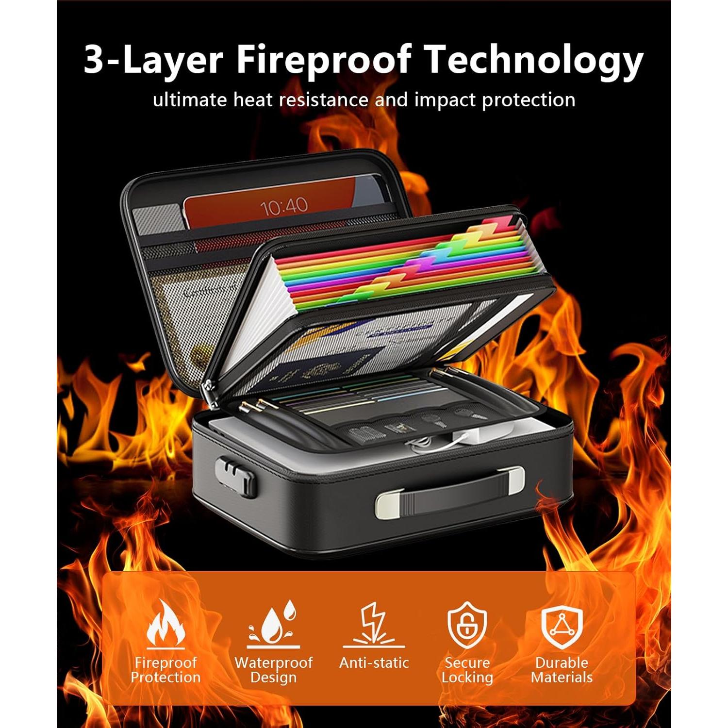 Bolsa de Documentos a Prueba de Fuego Irosiy A4 Impermeable