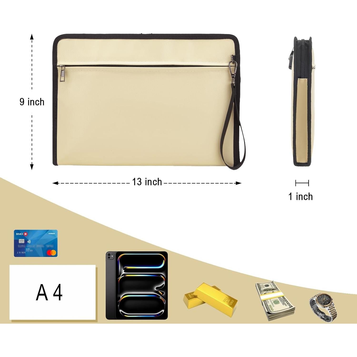 Bolsa de Documentos a Prueba de Fuego y Agua CRPZZM L 200 Hojas A4