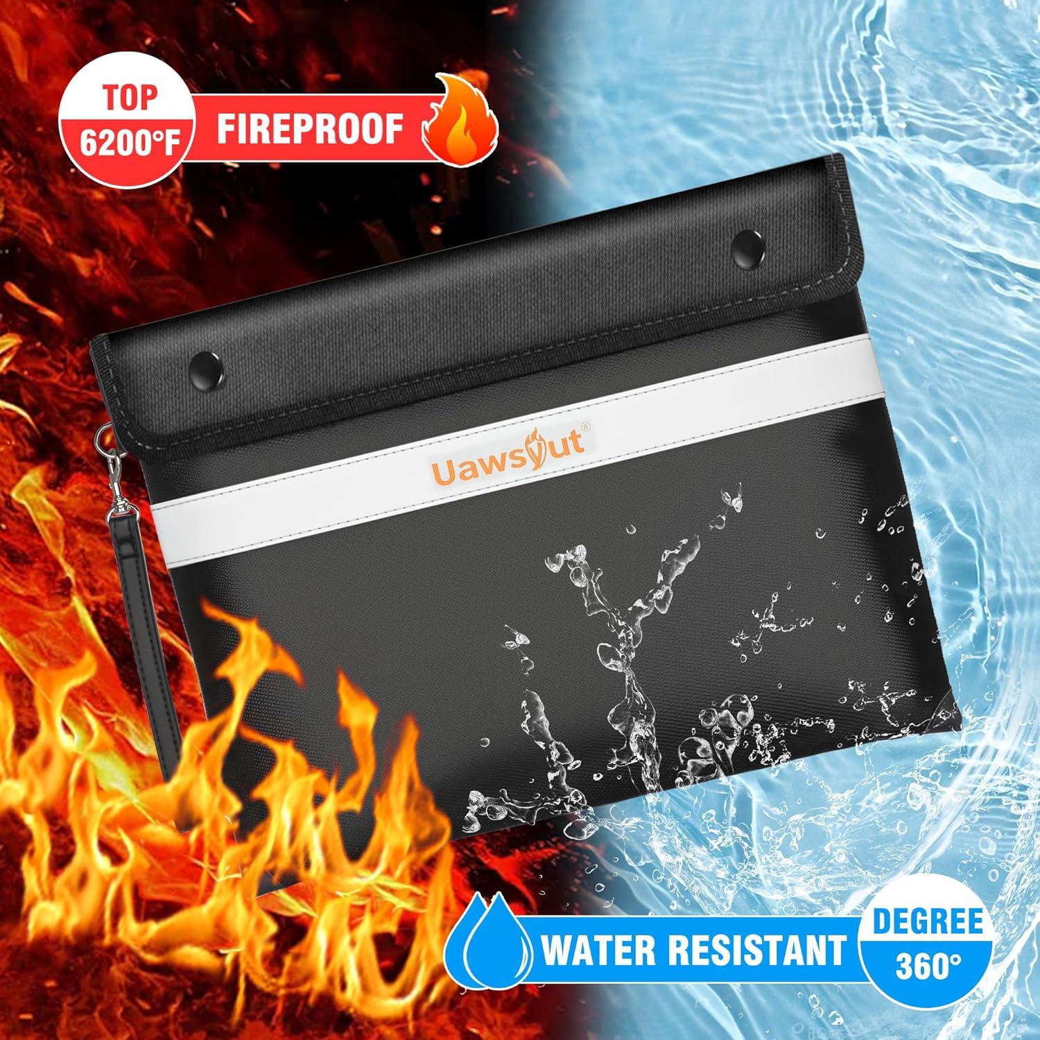 Bolsa de Documentos a Prueba de Fuego Uawsyut 35.6x27.9cm Negra