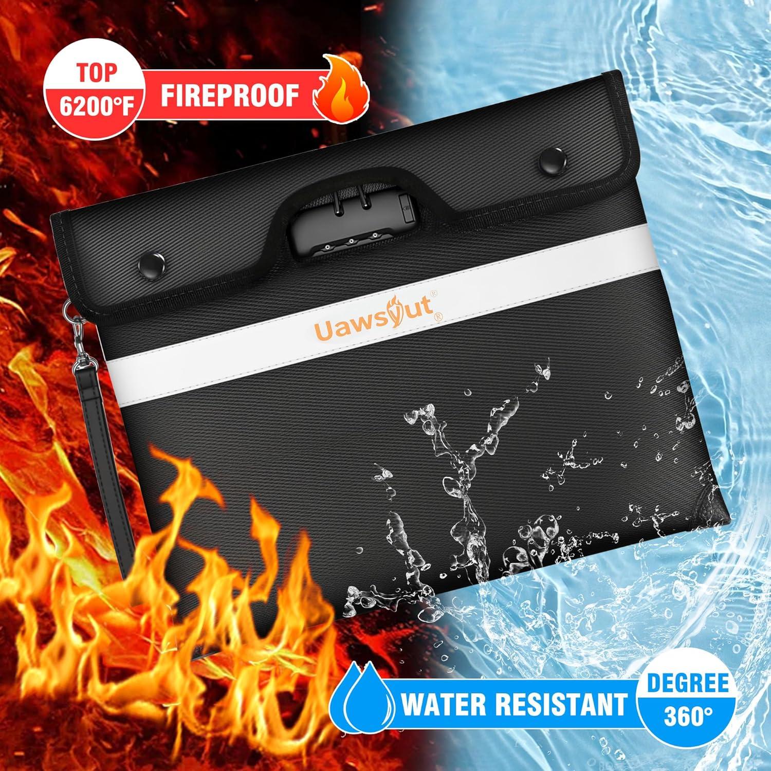 Bolsa Documentos Ignífuga Uawsyut 36.3x28.4cm con Cerradura