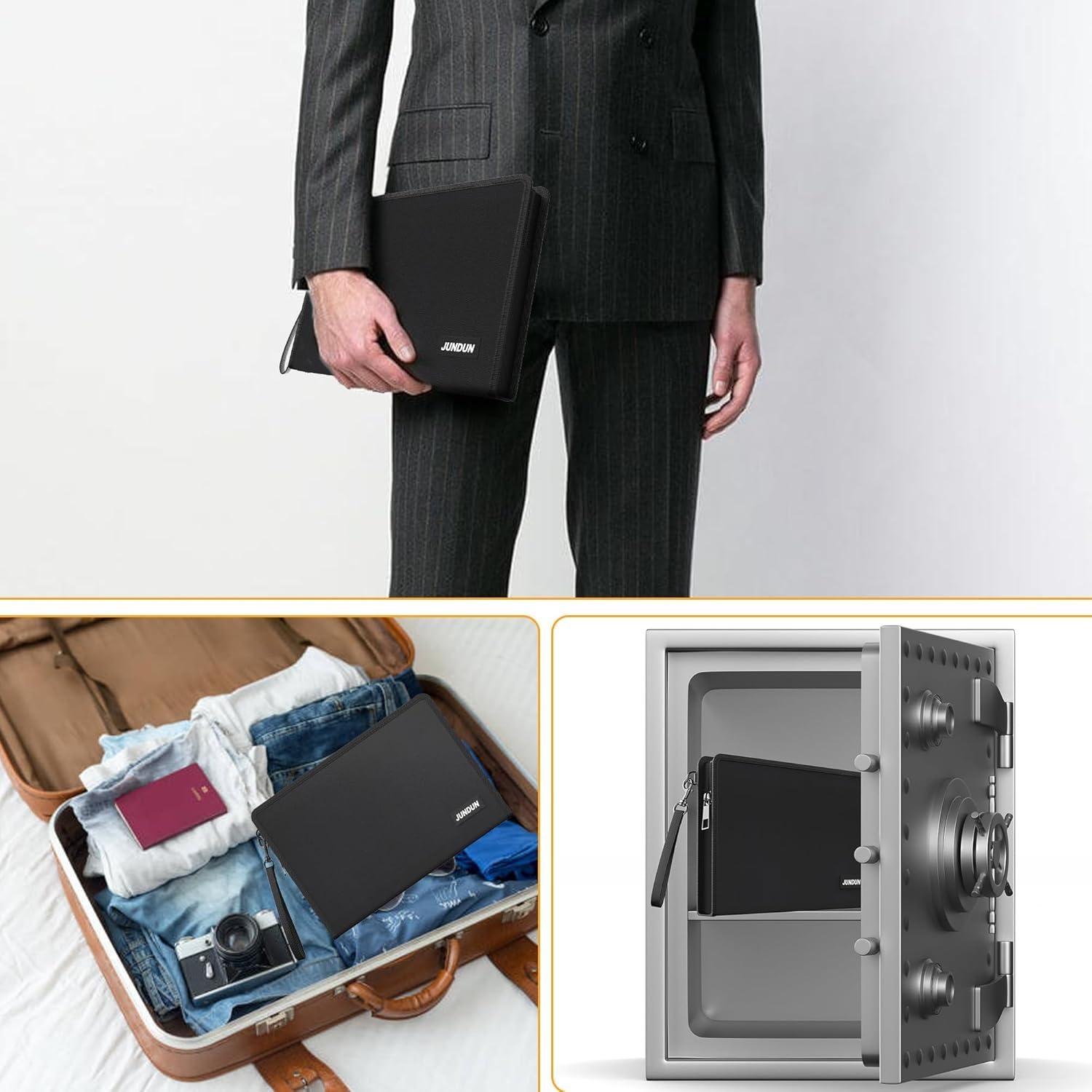 Bolsa de Documentos a Prueba de Fuego JUNDUN 34.3x24.4cm