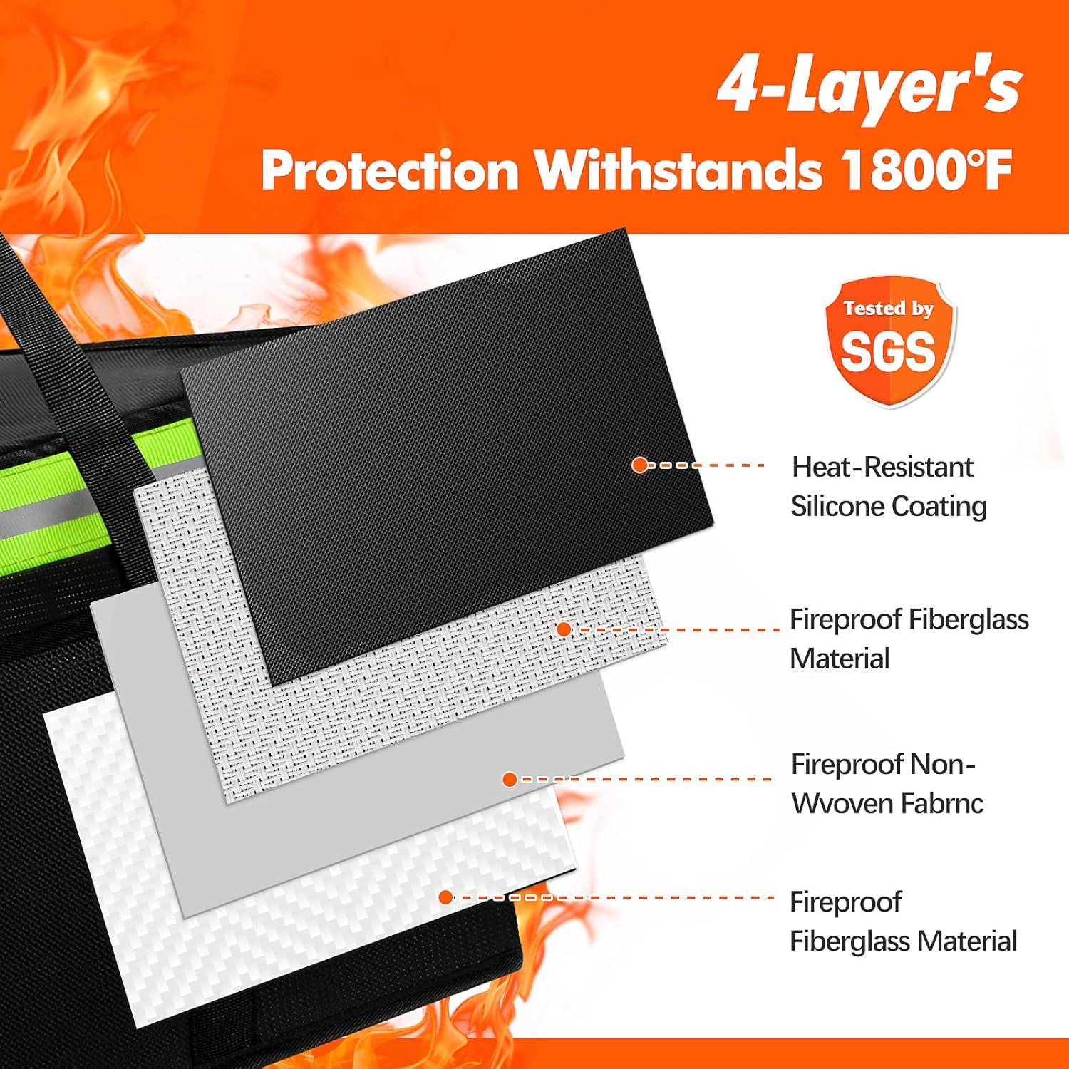 Bolsa de Documentos a Prueba de Fuego Amerbro 61x30.5cm Negra