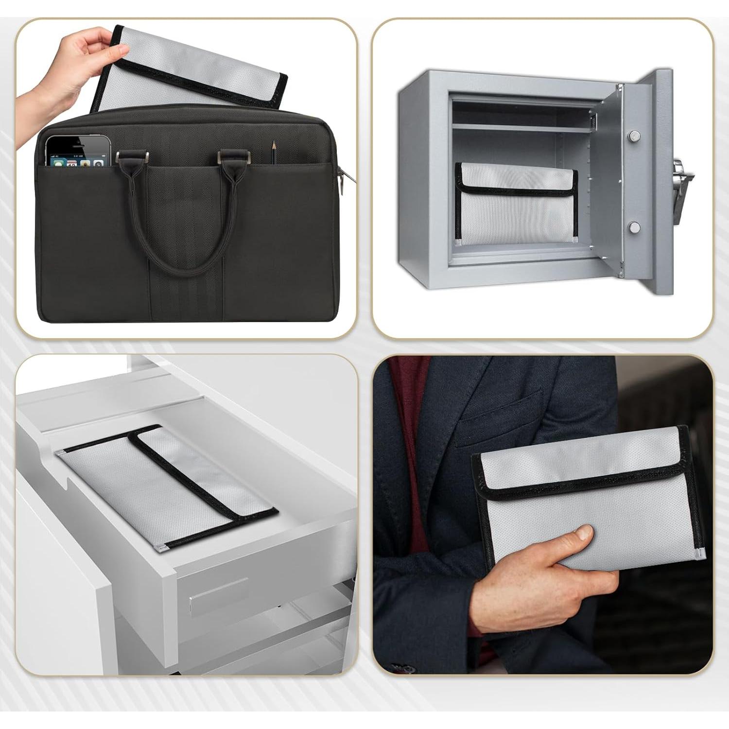 Paquete de 2 Bolsas de Documentos a Prueba de Fuego LeadCon