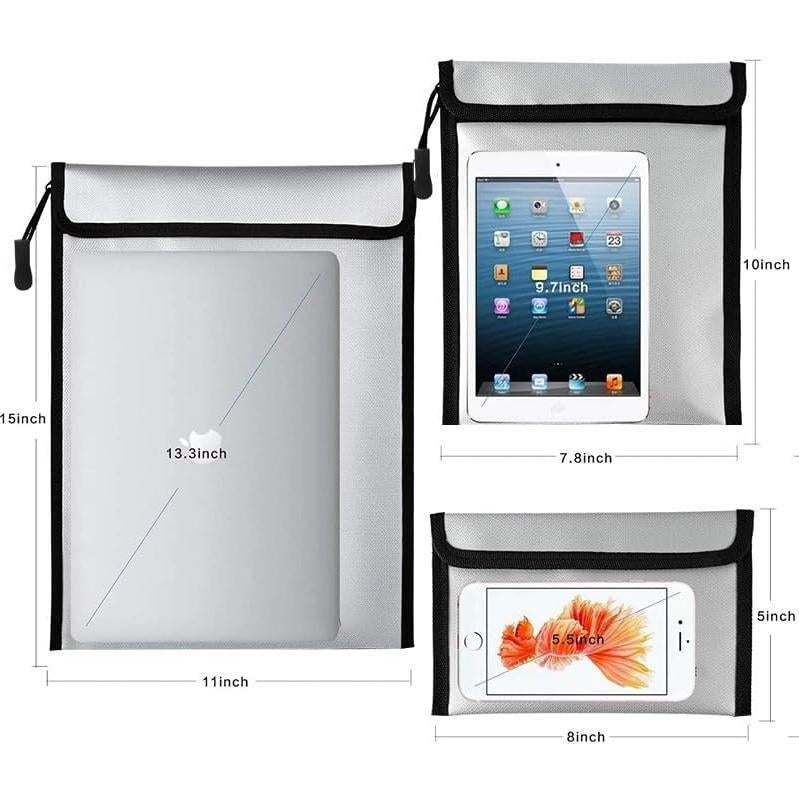 Bolsas de Documentos a Prueba de Fuego AEITOTT - 3 Piezas, Impermeables