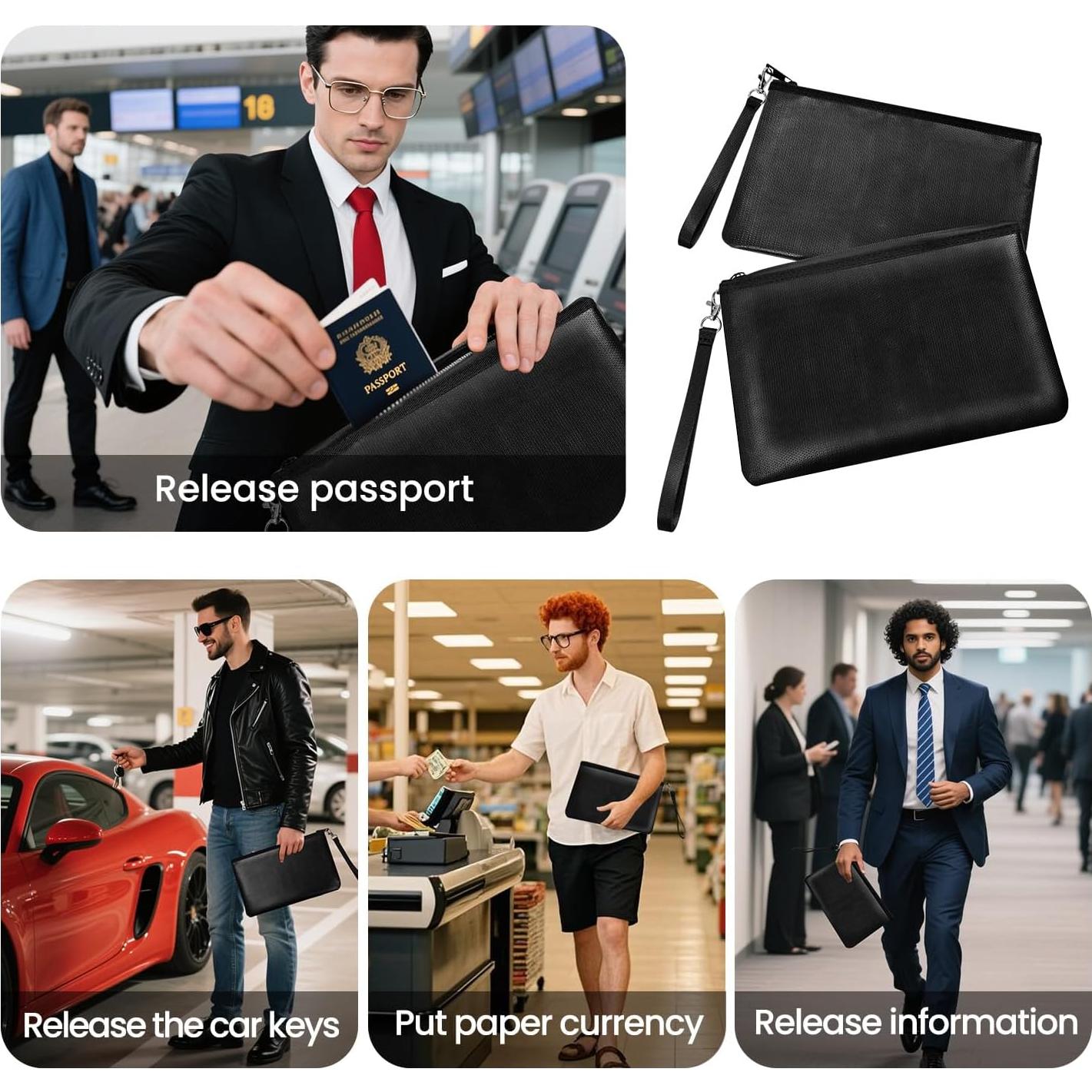 Bolsa de Dinero Ignífuga Quctak 26.67x17.53cm 2pcs