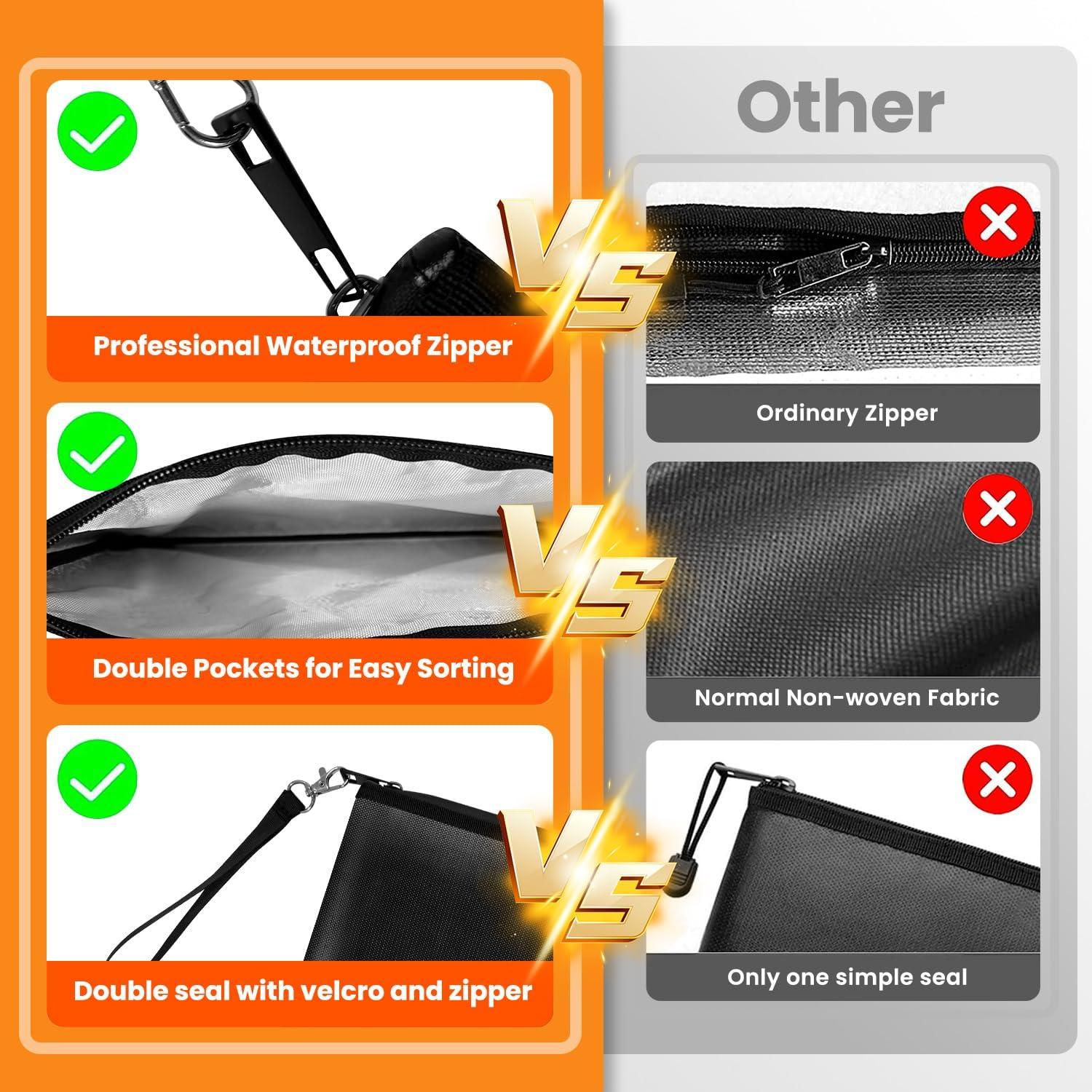 Bolsa de Dinero Ignífuga Quctak 26.67x17.53cm 2pcs