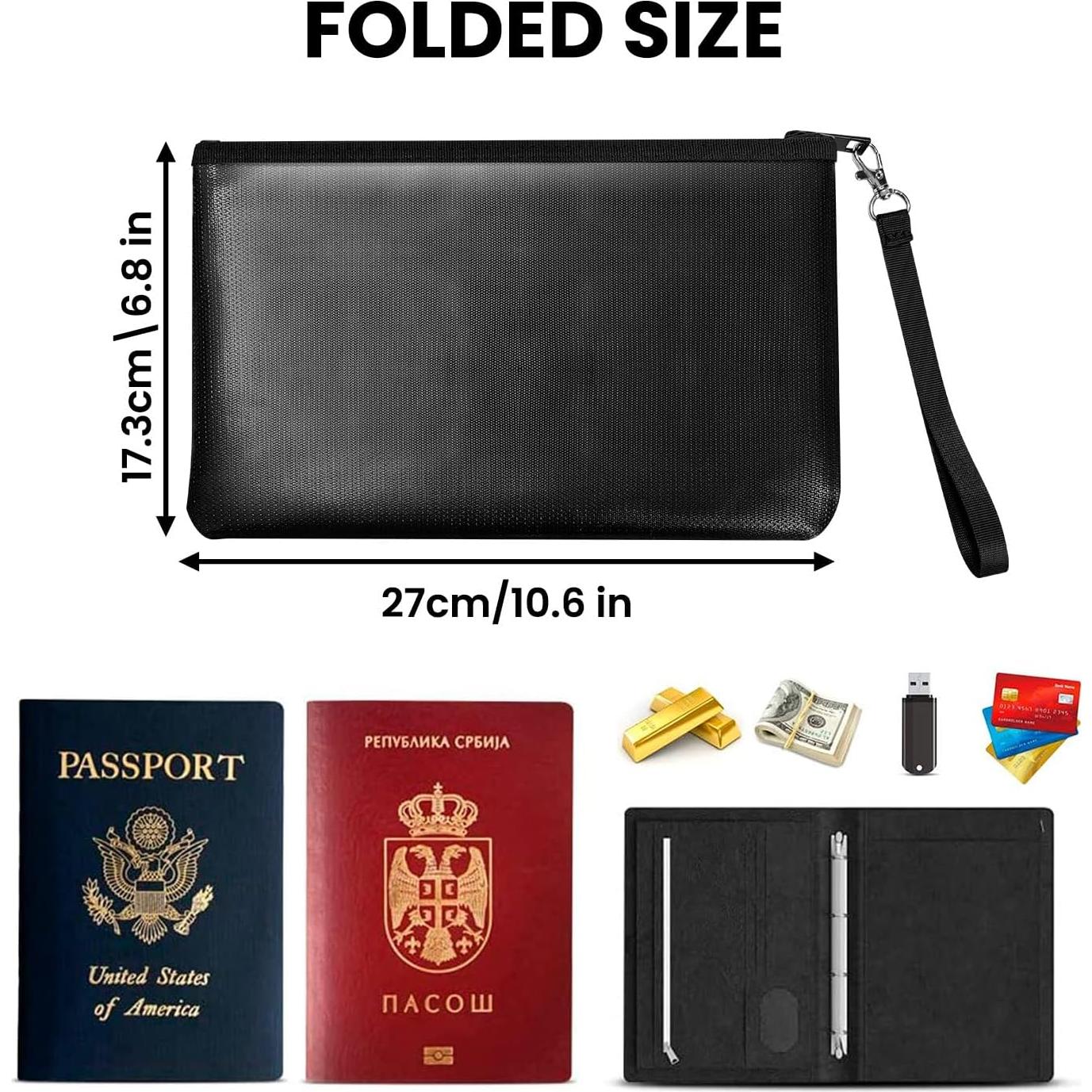 Bolsa de Dinero Ignífuga Quctak 26.67x17.53cm 2pcs