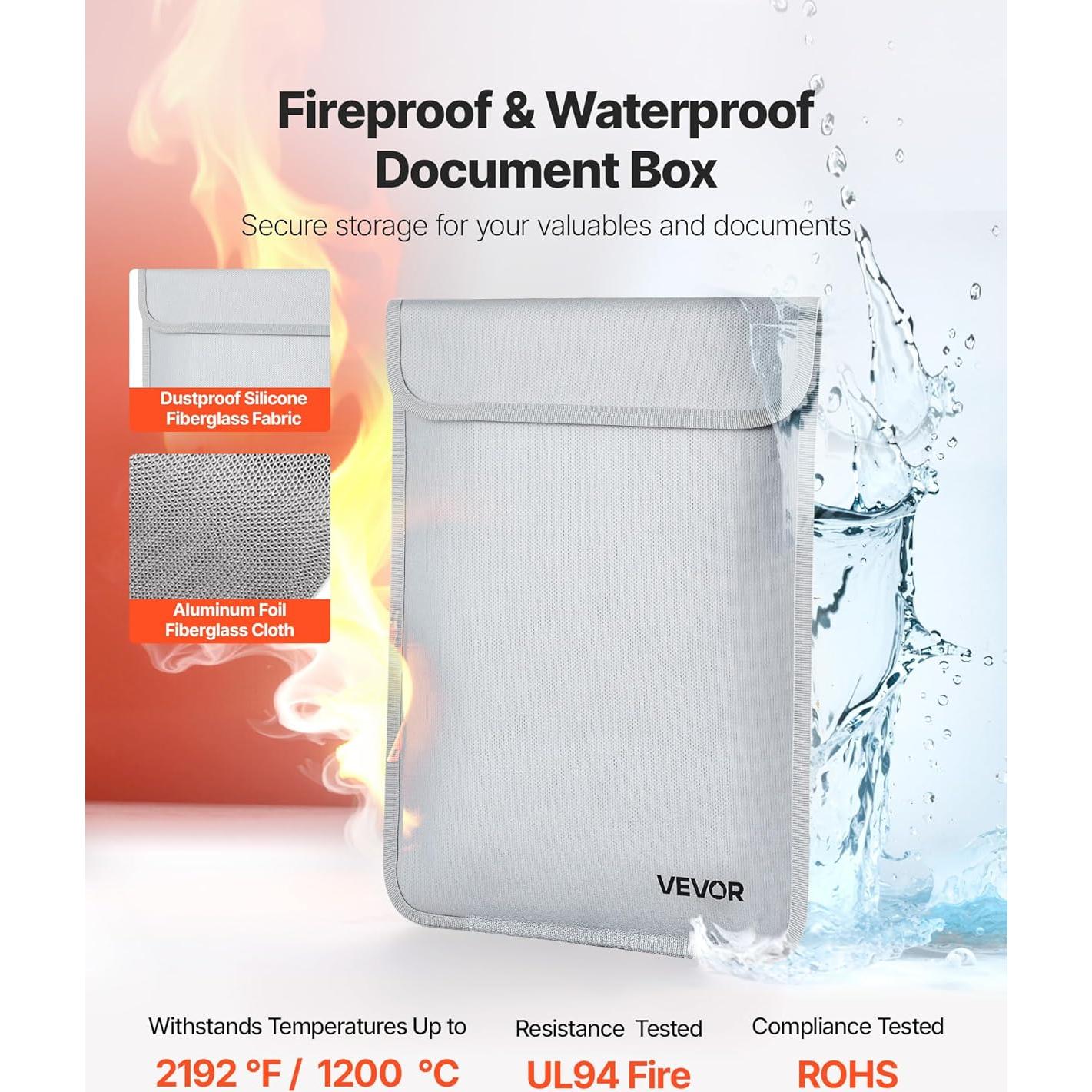 Bolsa Aislante a Prueba de Fuego VEVOR 380x282mm Impermeable