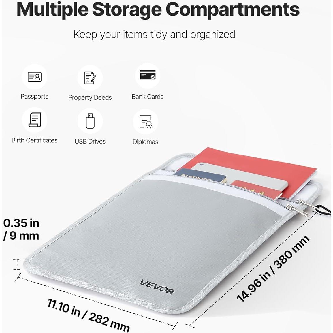 Bolsa Aislante a Prueba de Fuego VEVOR 380x282mm Impermeable