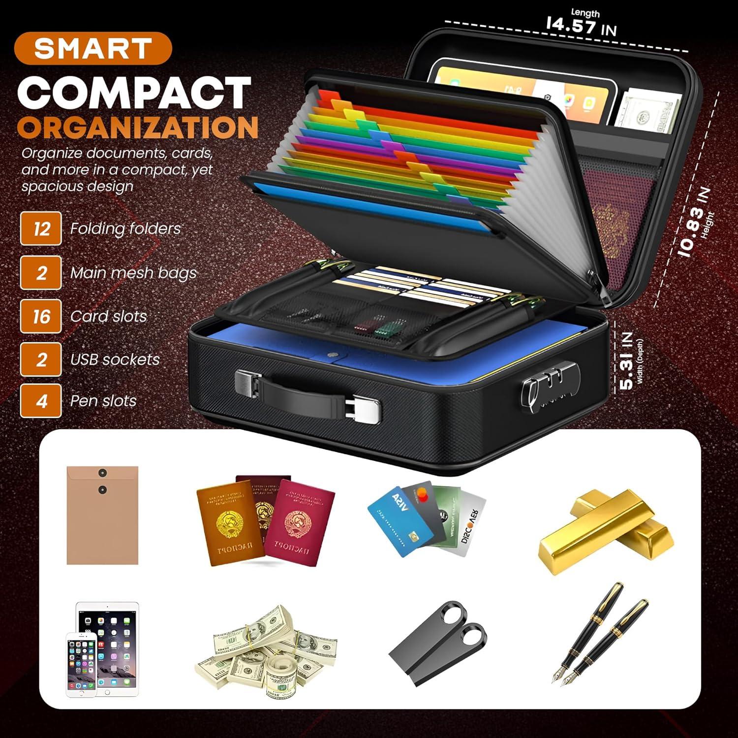 Caja de Seguridad a Prueba de Fuego CALENTY con USB 8GB