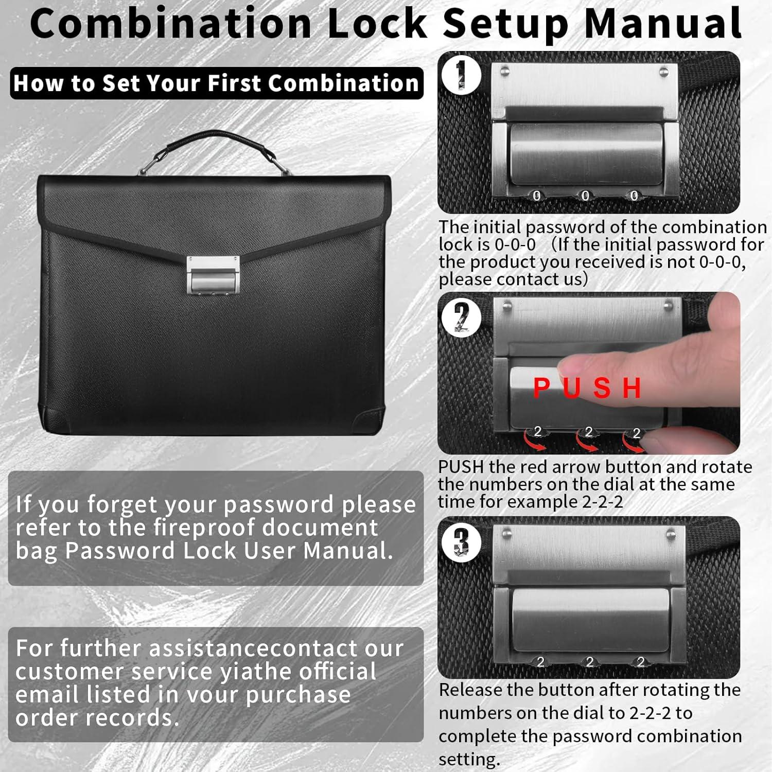 Bolsa Ignífuga RERAMDO 35.56x26.67cm con Cerradura y Doble Sellado