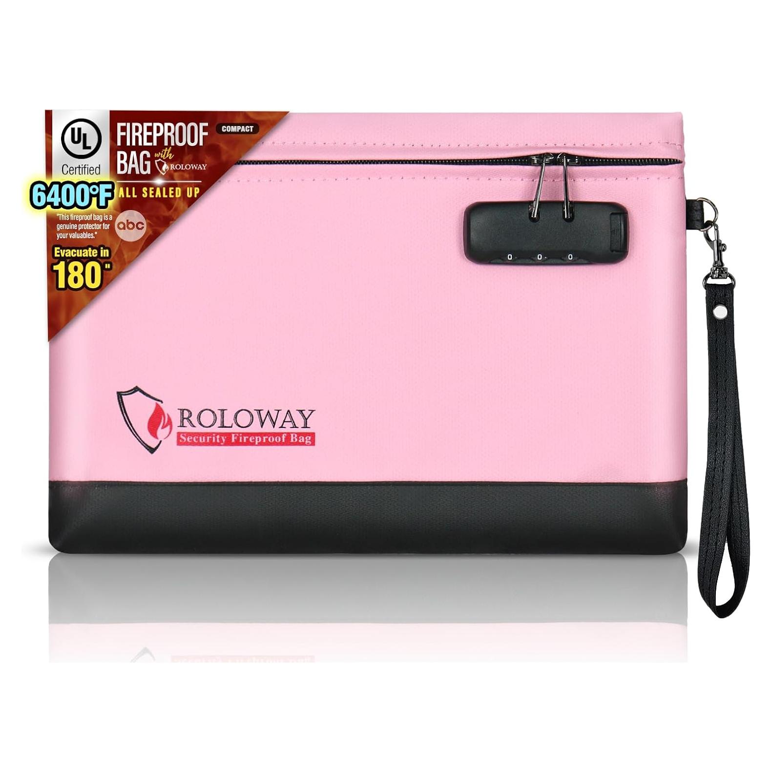 Bolsa de Dinero a Prueba de Fuego ROLOWAY 30.99x21.59cm Rosa