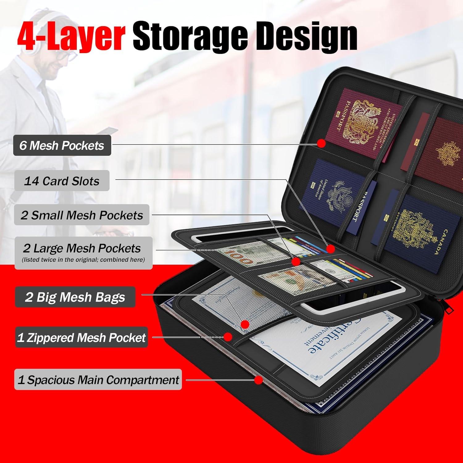 Caja de Documentos a Prueba de Fuego HARDROCK 38x28 cm con Cerradura