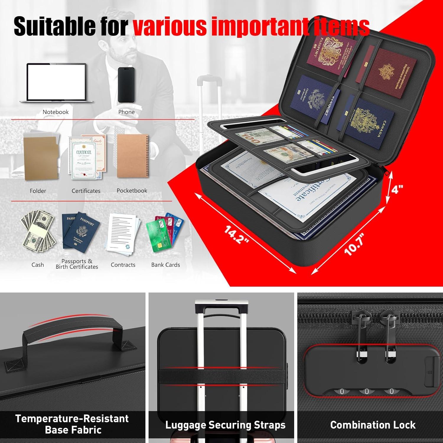 Caja de Documentos a Prueba de Fuego HARDROCK 38x28 cm con Cerradura
