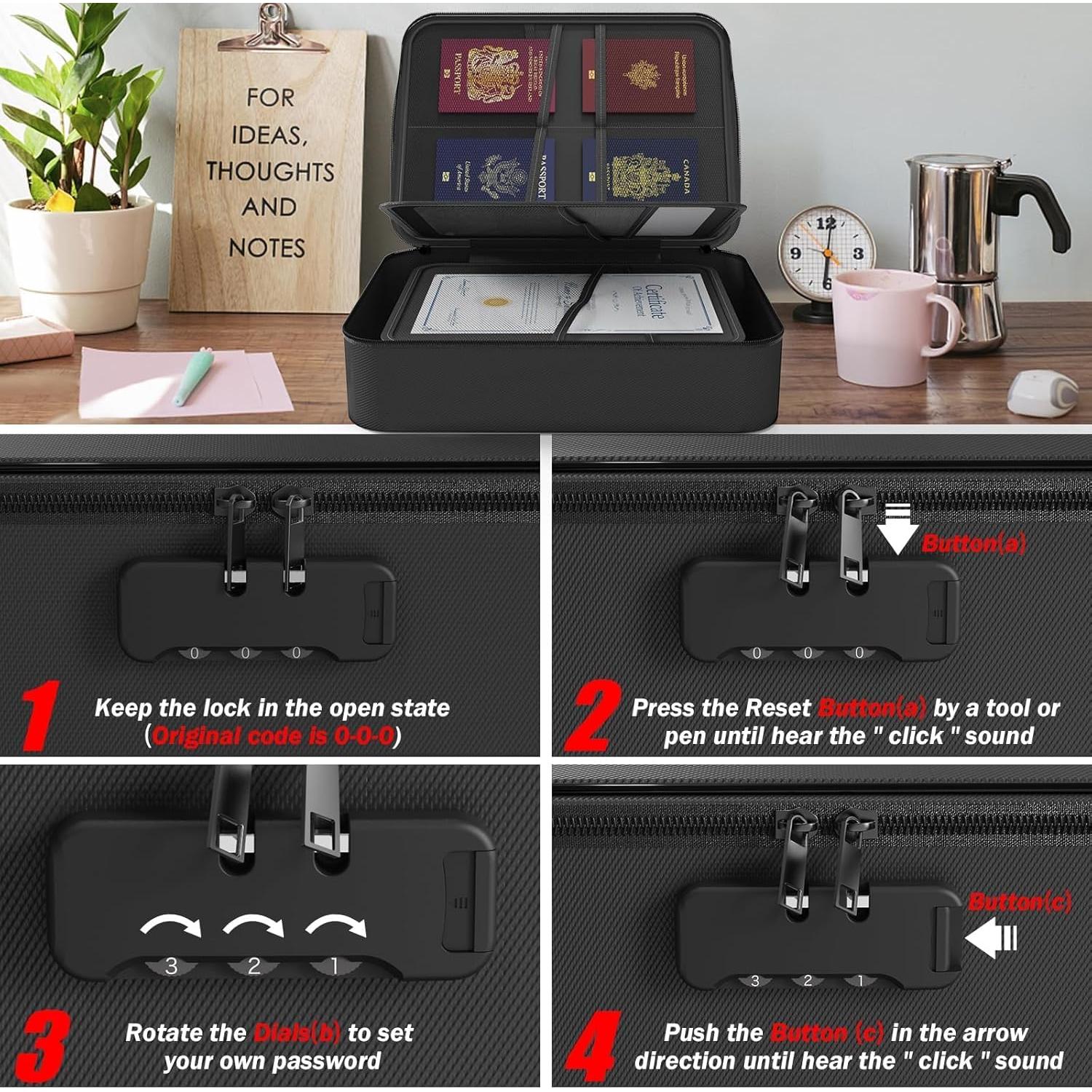 Caja de Documentos a Prueba de Fuego HARDROCK 38x28 cm con Cerradura