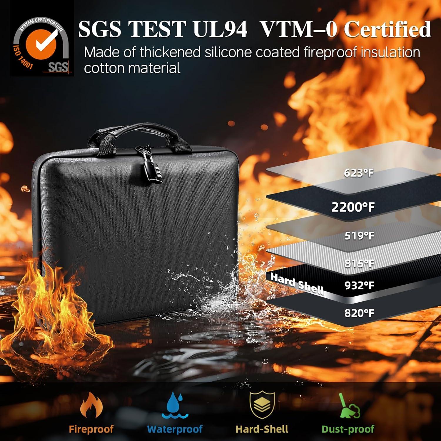 Caja de Documentos a Prueba de Fuego Qiusmart 37.6x27.2cm