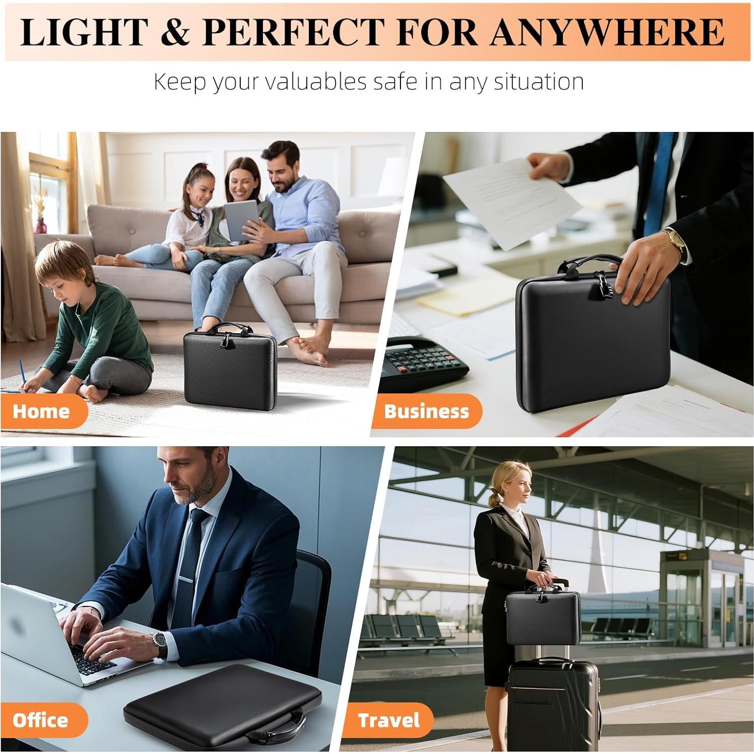 Caja de Documentos a Prueba de Fuego Qiusmart 37.6x27.2cm