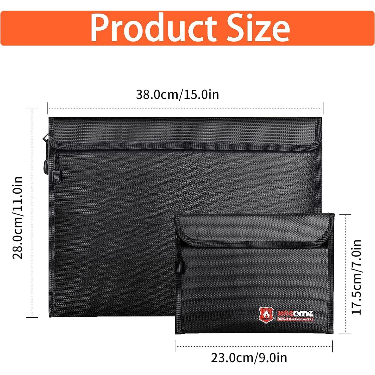 Set 2 Bolsas a Prueba de Fuego ABSOK 38x28 cm y 23x17.5 cm