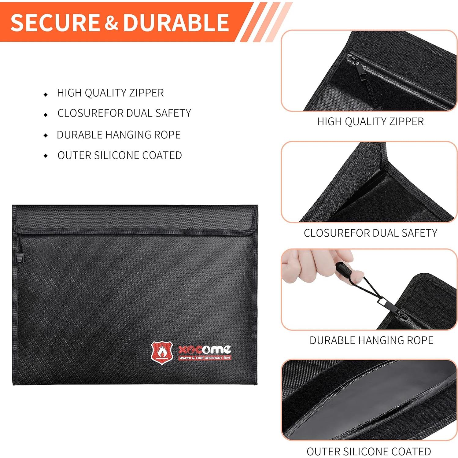 Set 2 Bolsas a Prueba de Fuego ABSOK 38x28 cm y 23x17.5 cm